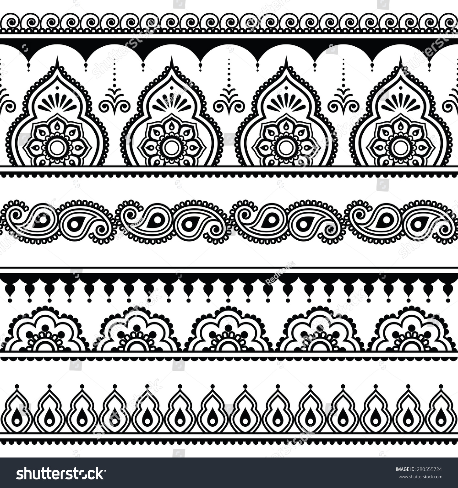 mehndi indian henna tattoo seamless pattern stock vector mehndi indian henna tattoo seamless pattern stock vector