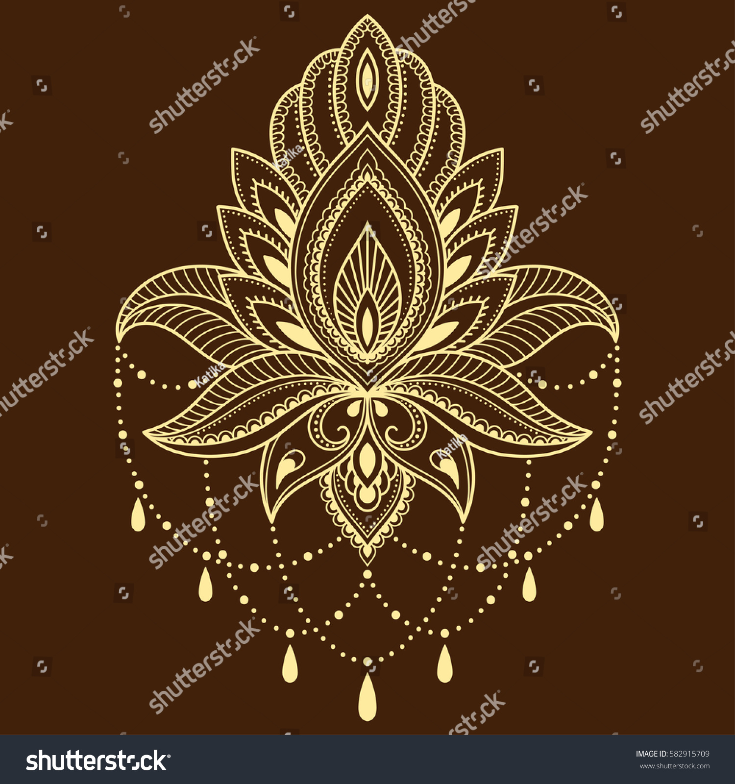 Mehndi Lotus Flower Pattern Henna Drawing Stock Vector Royalty Free 582915709 Shutterstock 0771