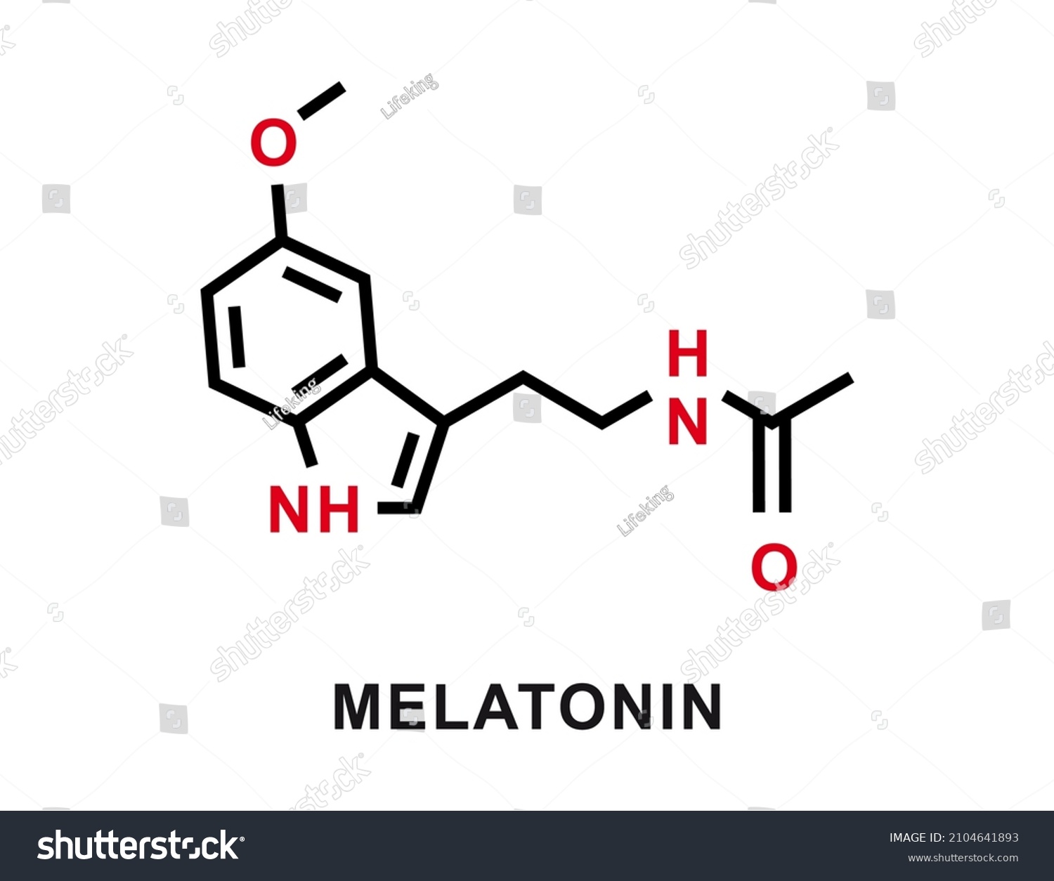 Melatonin Chemical Formula Melatonin Chemical Molecular Stock Vector Royalty Free 2104641893 