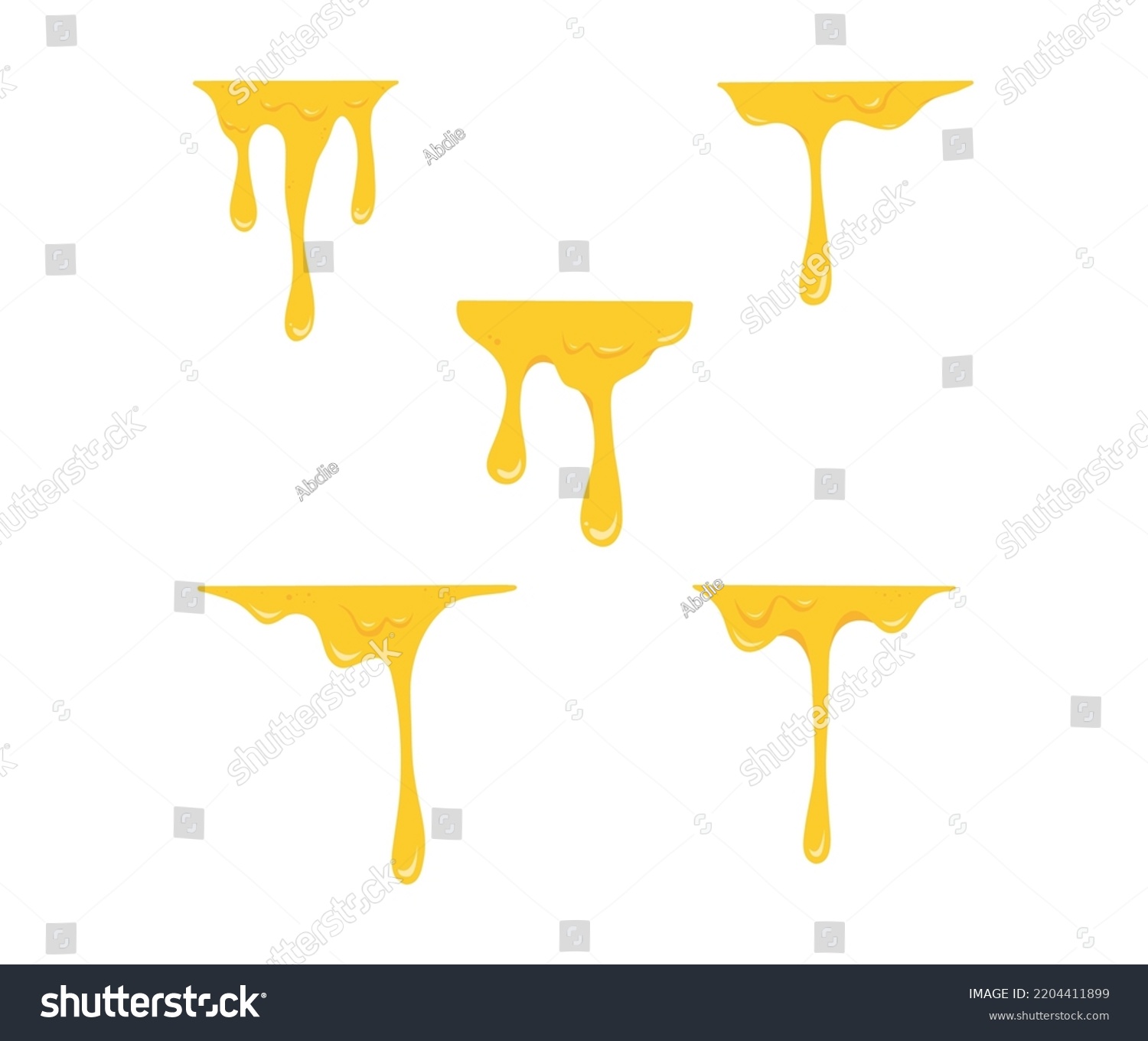SVG of melting cheese drops set illustration with flat top for decoration svg