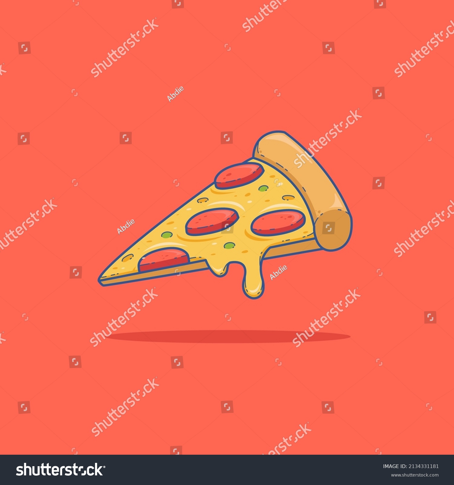 Melting Slice Cheese Pizza Italian Food Stock Vector (Royalty Free ...