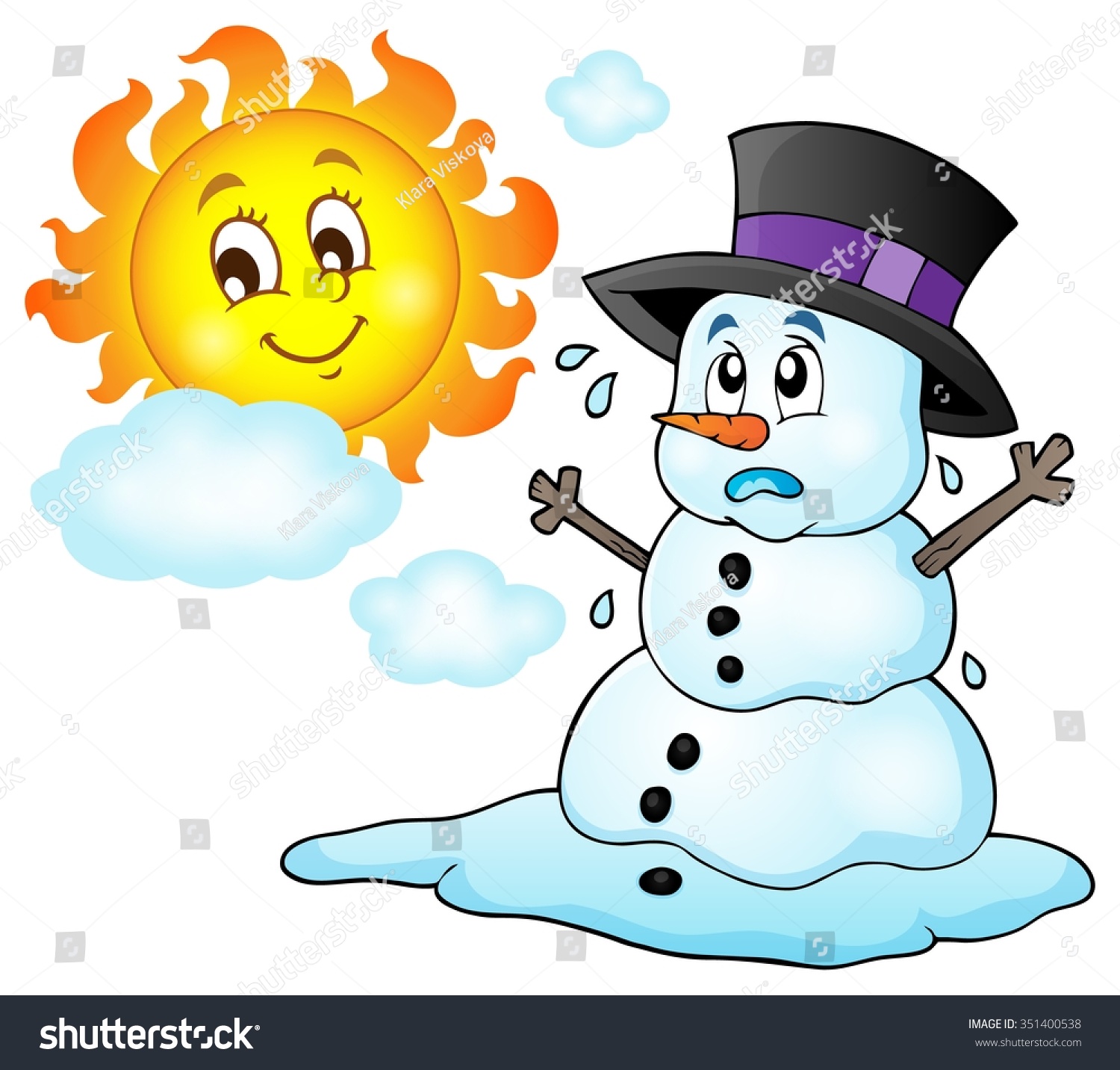 Melting Snowman Theme Image 1 Eps 10 Stock Vector (Royalty Free ...