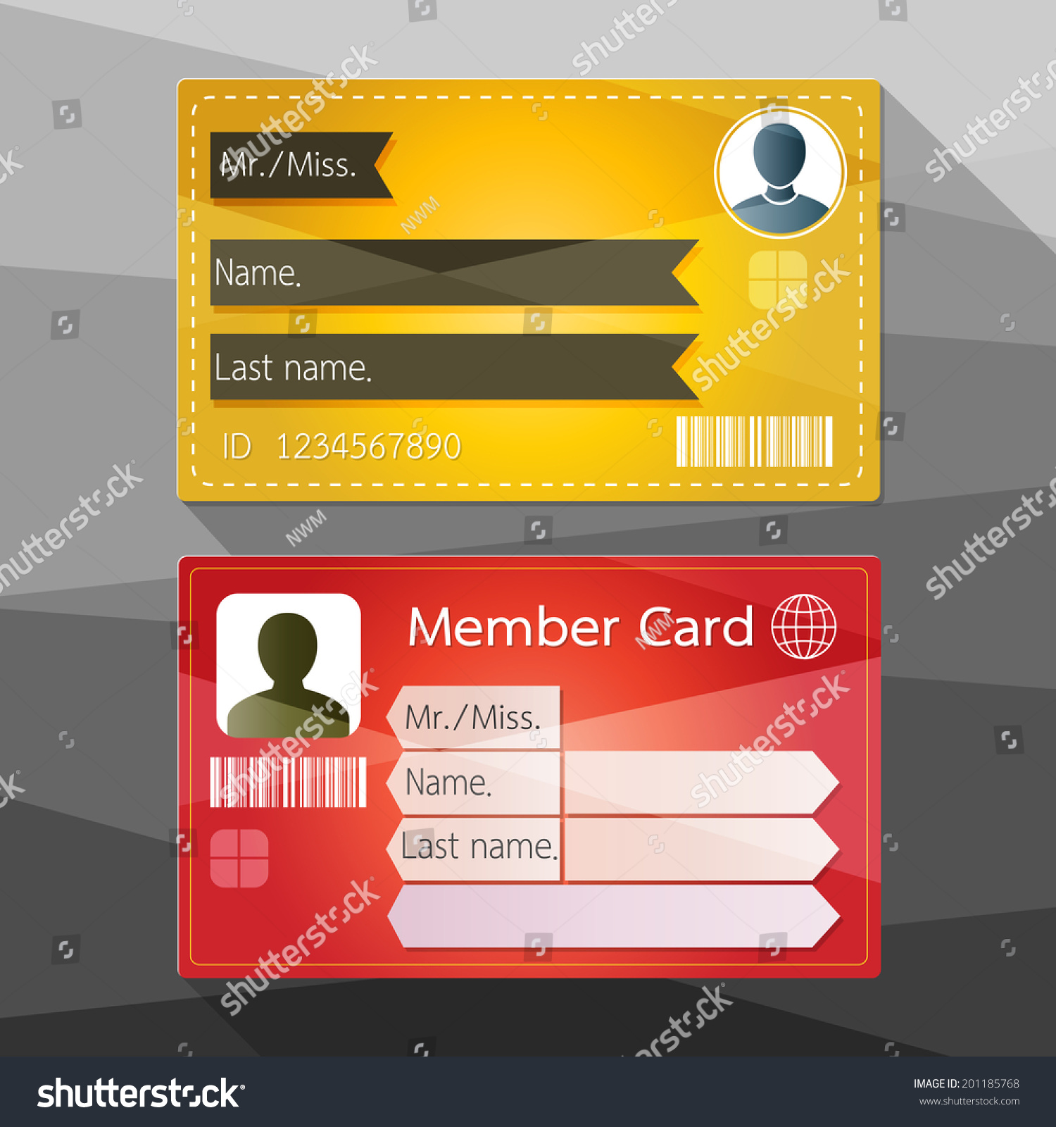 Member Card Design Stock Vektorgrafik Lizenzfrei