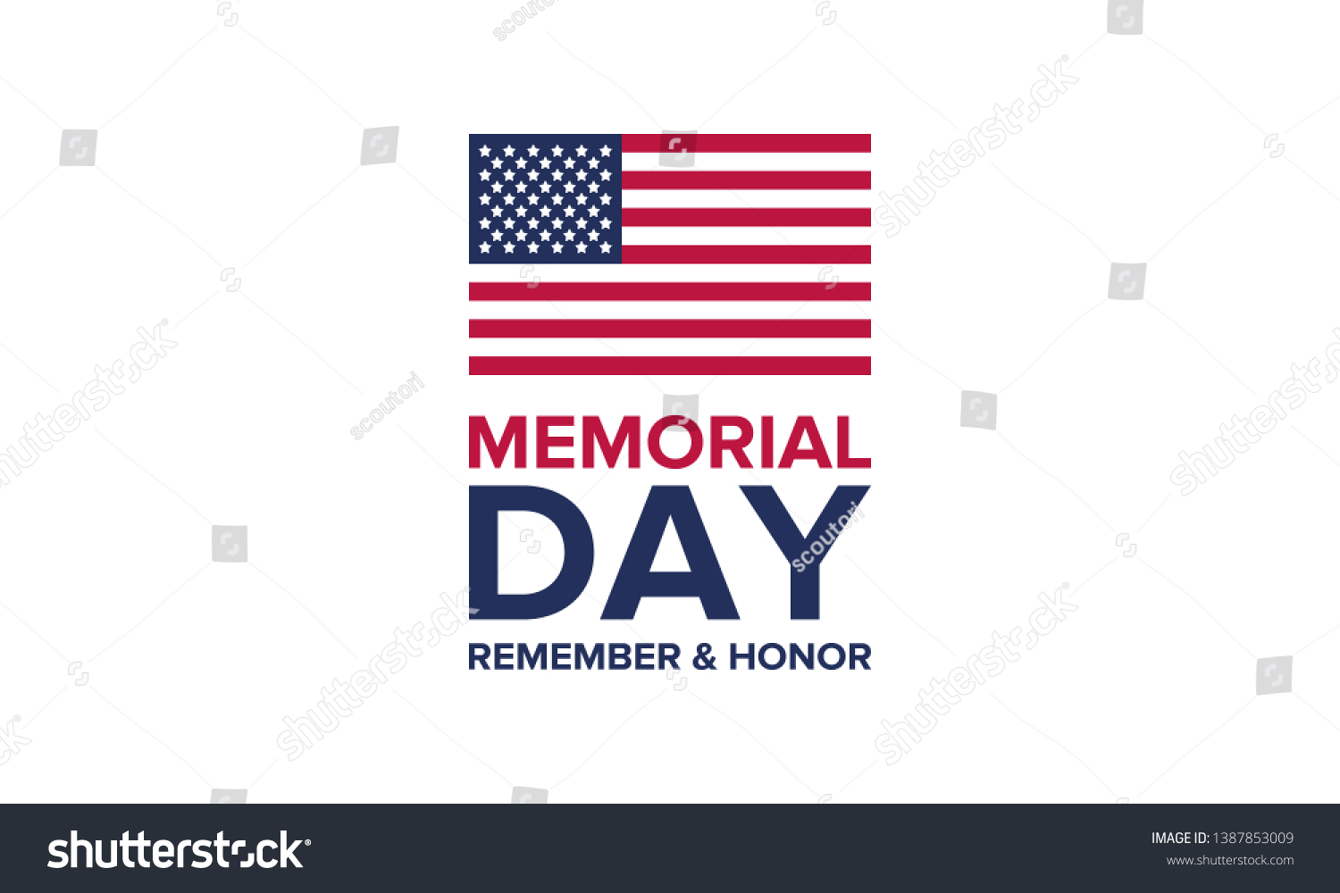 Memorial Day United States Remember Honor Stock Vector Royalty Free 1387853009