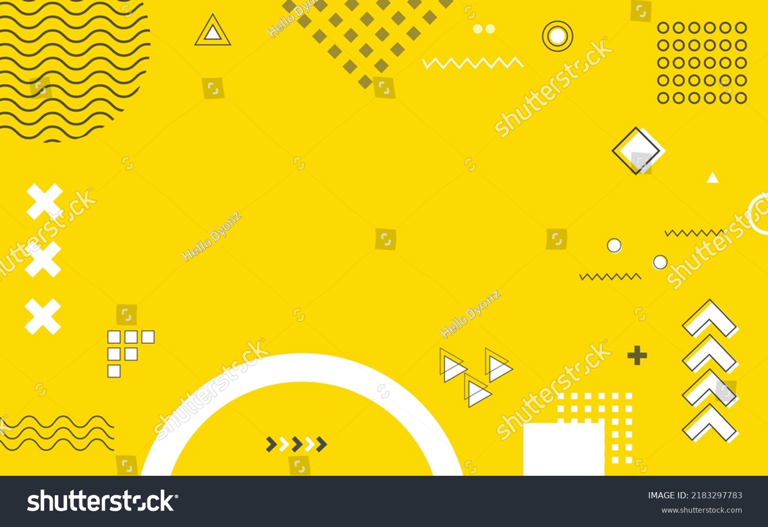 SVG of Memphis background banner design with assorted yellow black modern geometric elements. Memphis template design, banner design memphis event  design with many memphis assets style eps svg