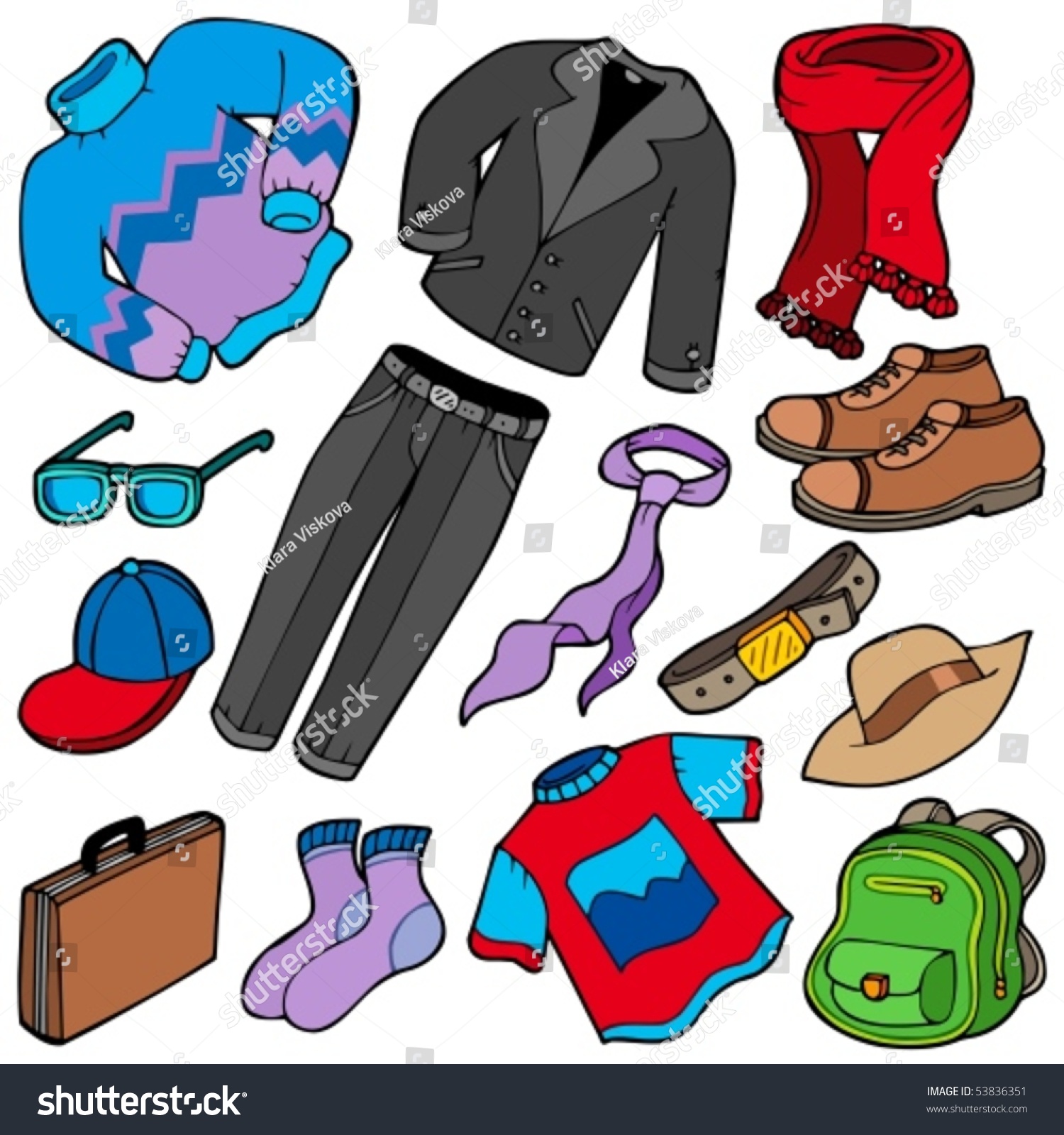 Men Apparel Collection - Vector Illustration. - 53836351 : Shutterstock