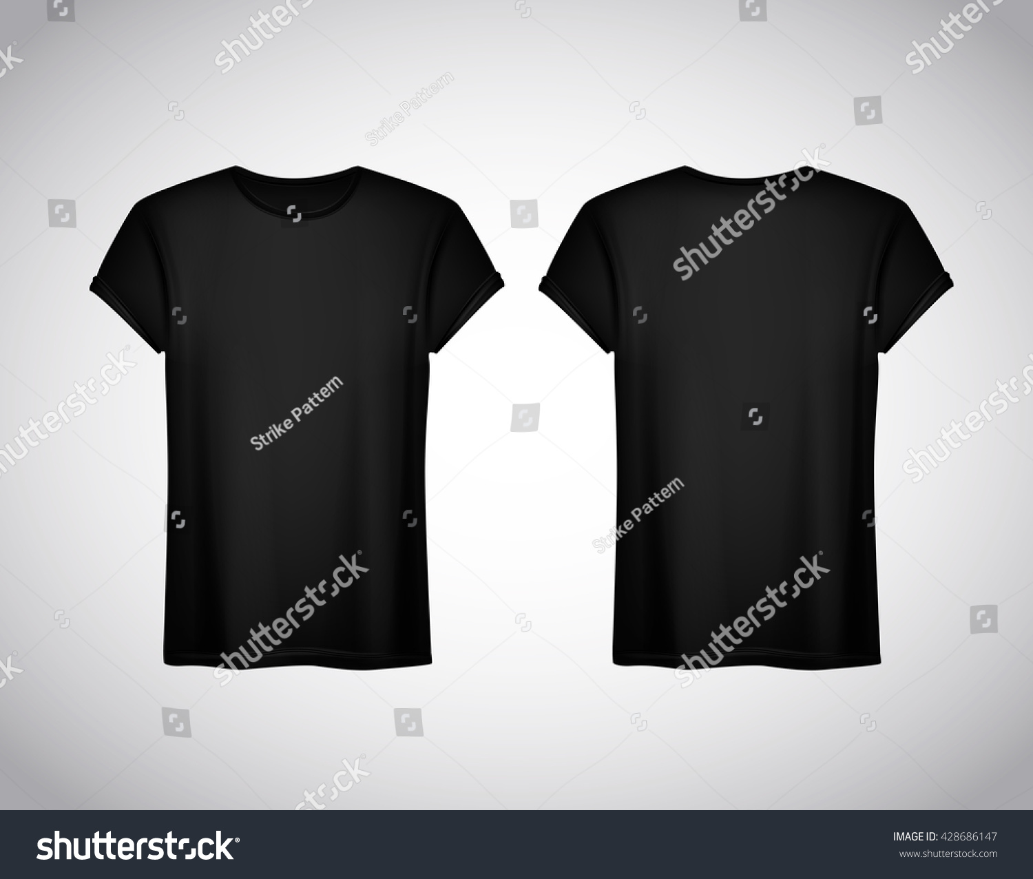 Download Men Black Tshirt Realistic Mockup Short Stock Vector ...