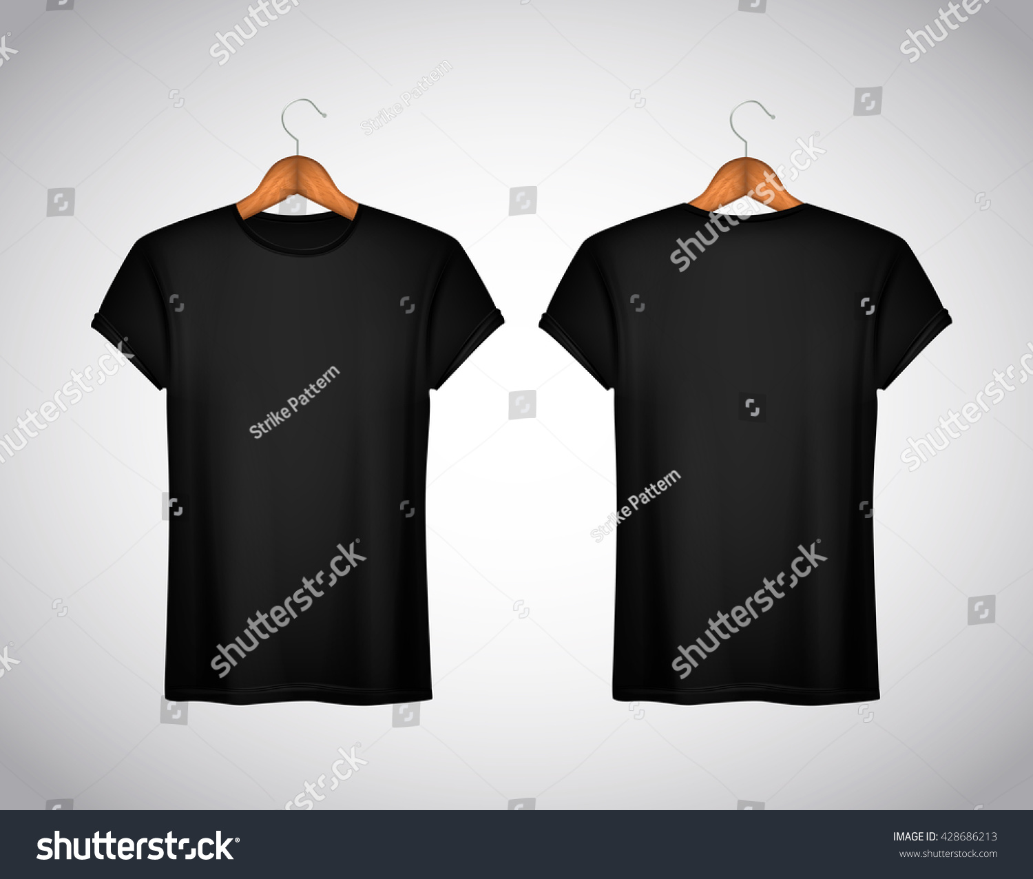 Men Black T Shirt Realistic Mockup Short Sleeve T Shirt Template On