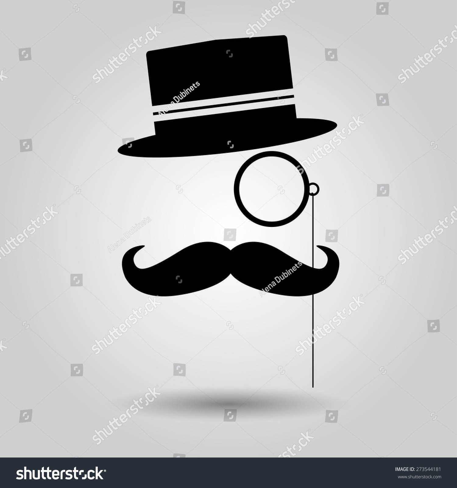 Men Moustache, Glasses And Hat. Vector - 273544181 : Shutterstock