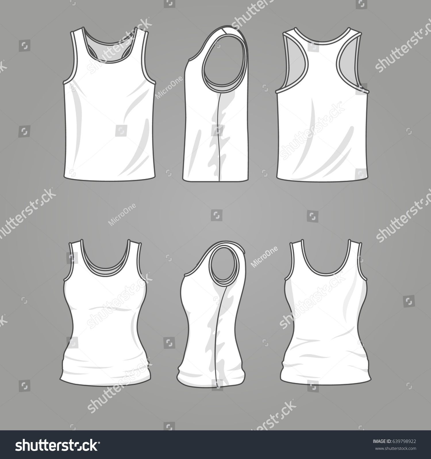 Download Mens Womens Blank Outline Casual Tank Stock Vector ...