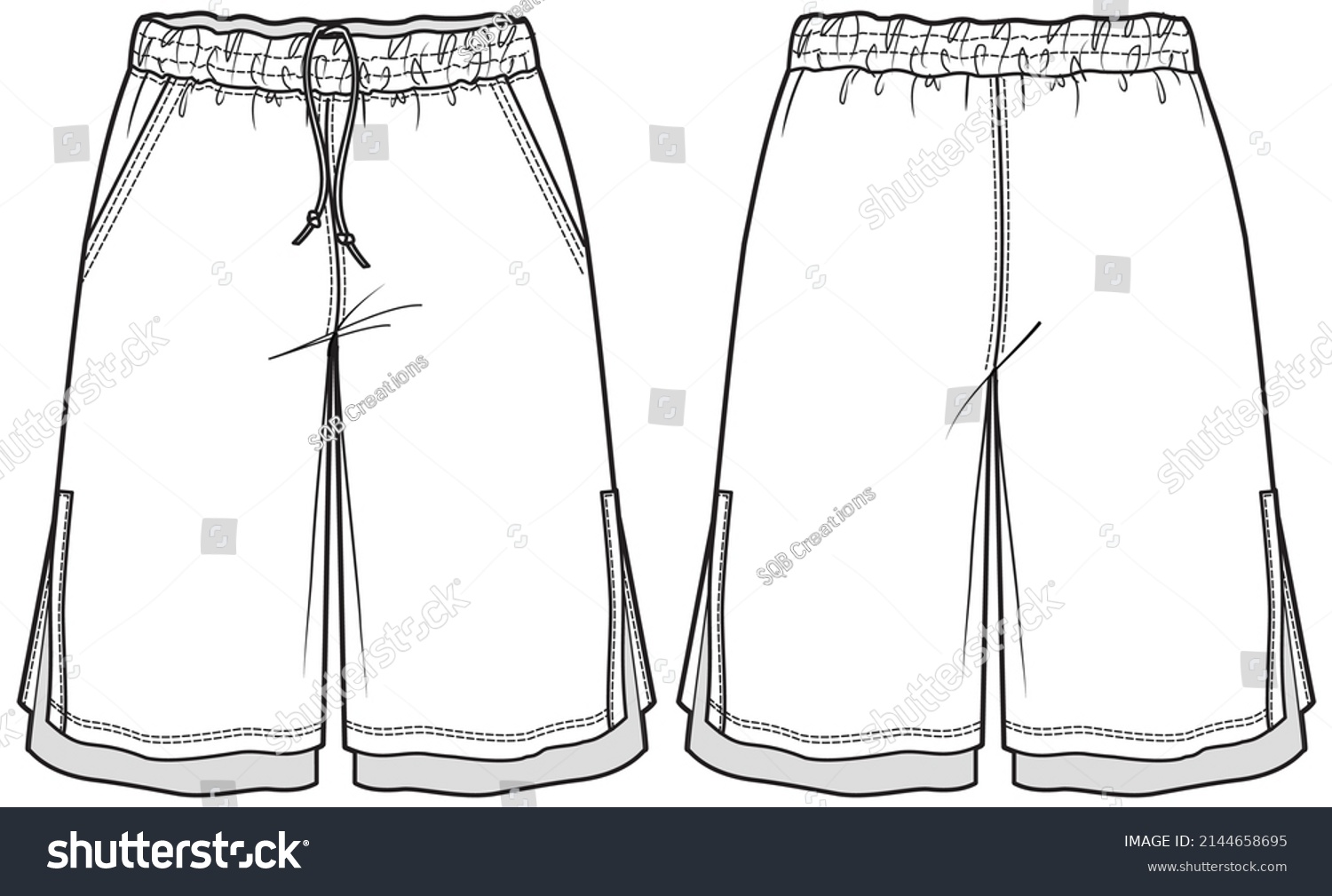 Mens Basket Ball Shorts Front Back Stock Vector (Royalty Free ...