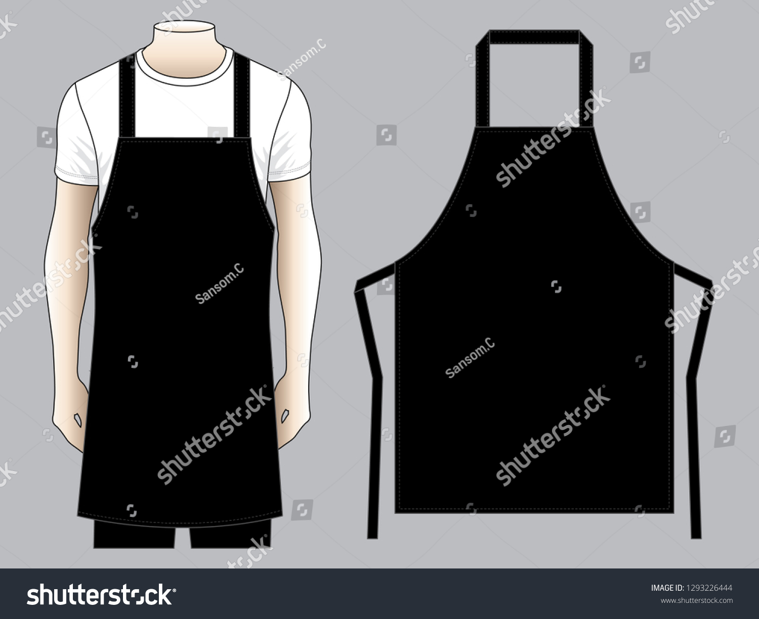 mens black apron