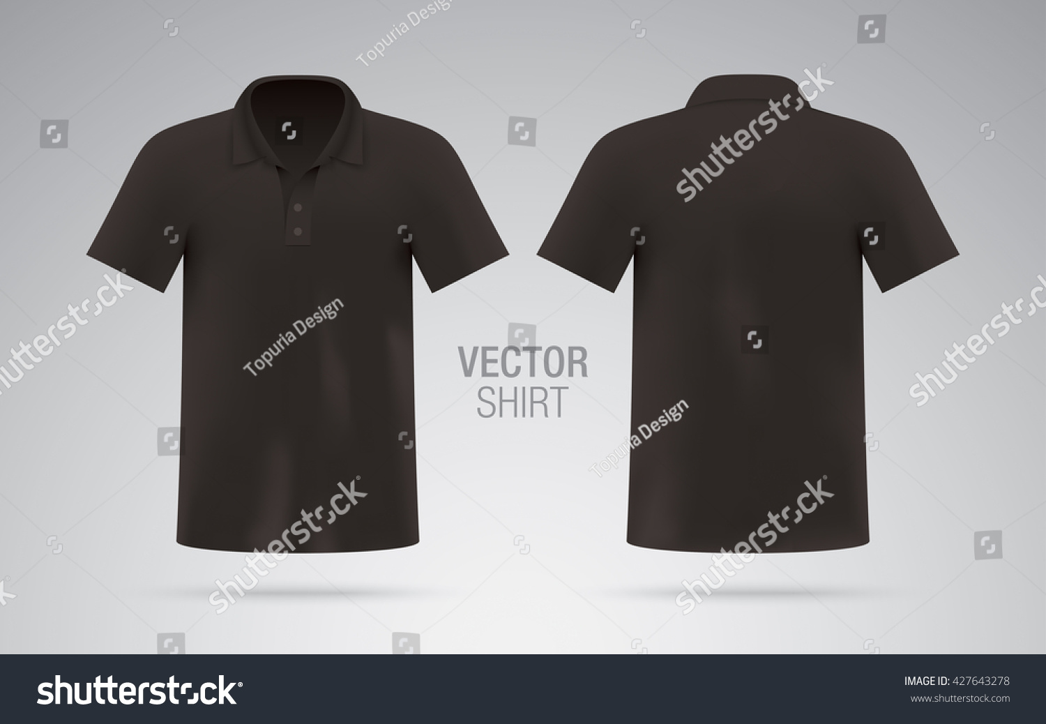 Download Mens Black Vector Polo Shirt Template Stock Vector 427643278 - Shutterstock