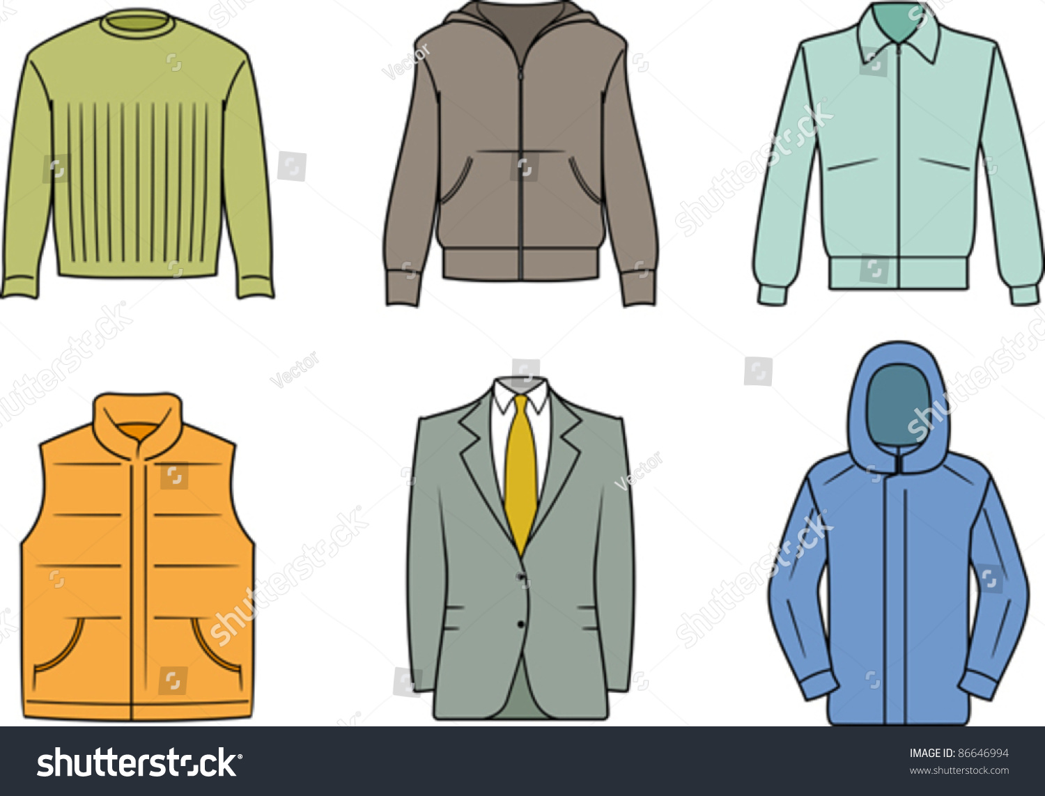 Clothes Vector Color Illustration Stock Vector (Royalty Free) 86646994