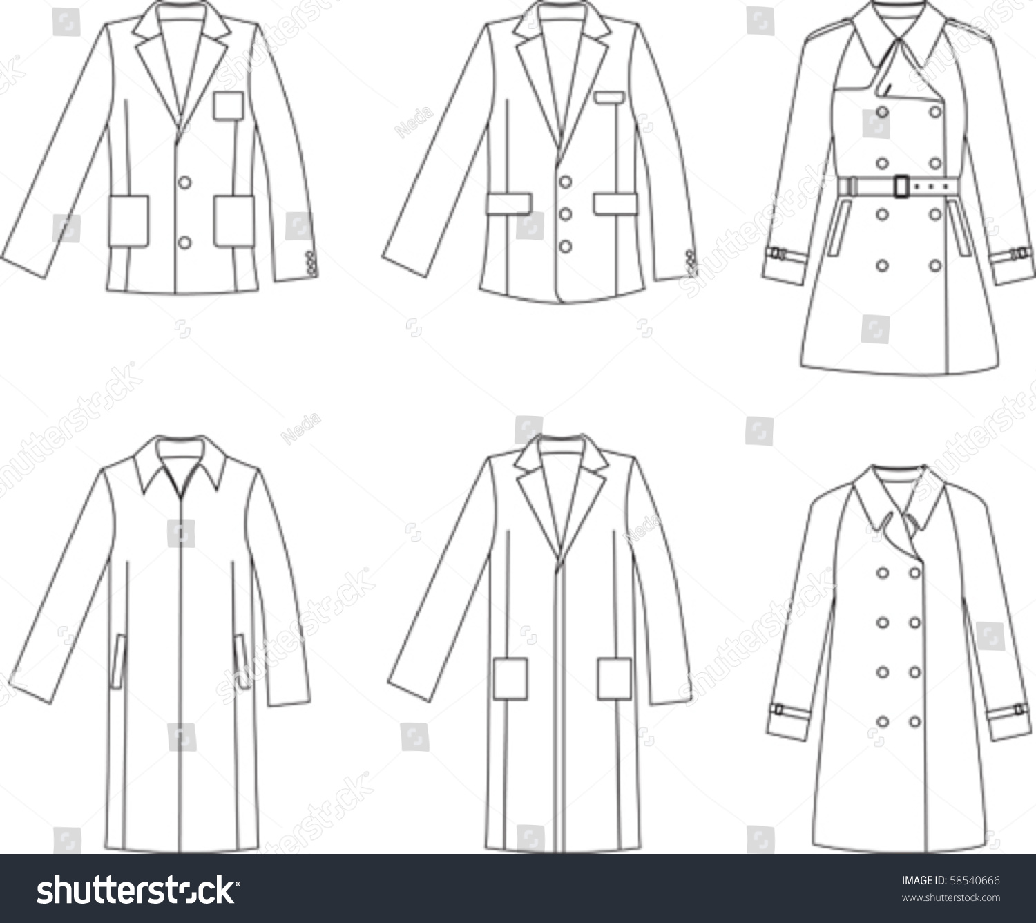Men S Jacket Coat Collection Stock Vector 58540666 - Shutterstock