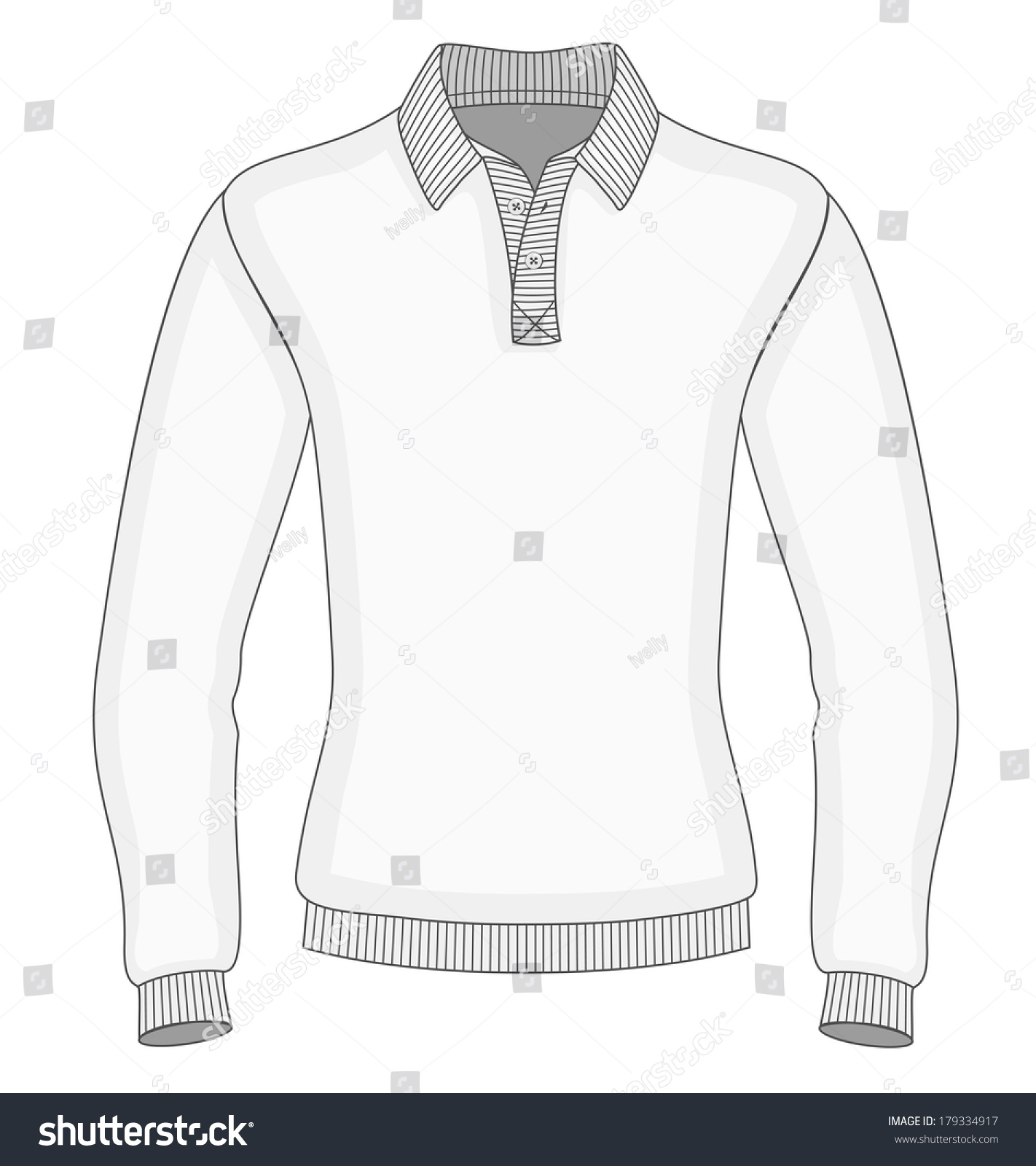 Mens Long Sleeve Polo Shirt Design Stock Vector 179334917 - Shutterstock