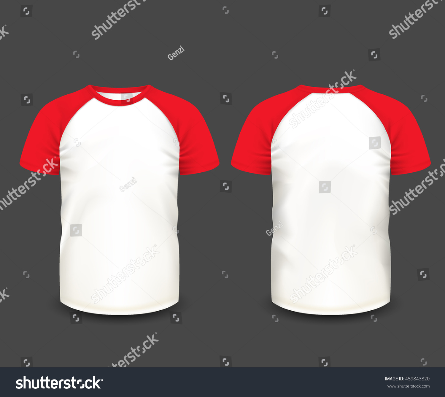 Download Mens Raglan Tshirt Red Short Sleeve Stock Vector 459843820 ...
