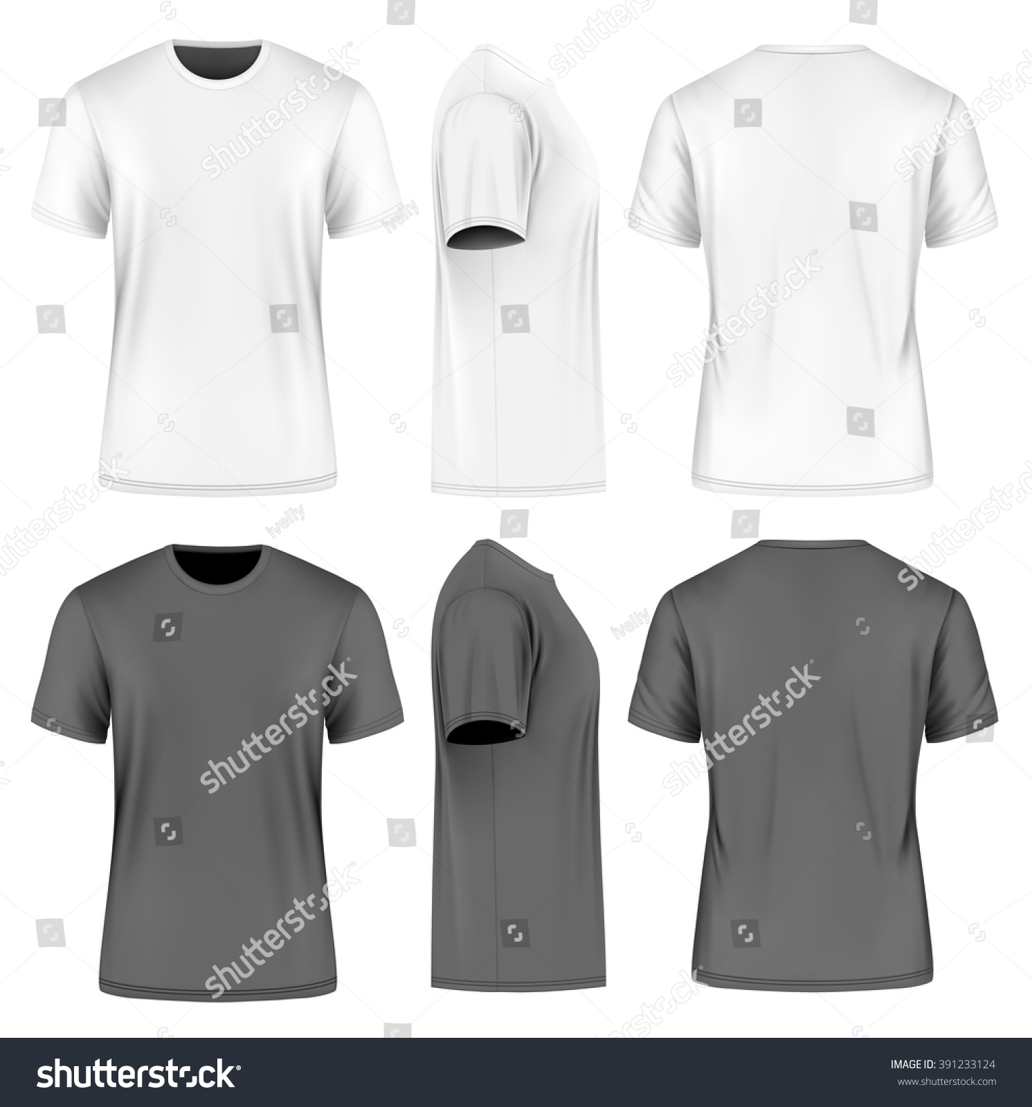 Download Mens Short Round Neck Tshirt Front Stock Vector (Royalty ...