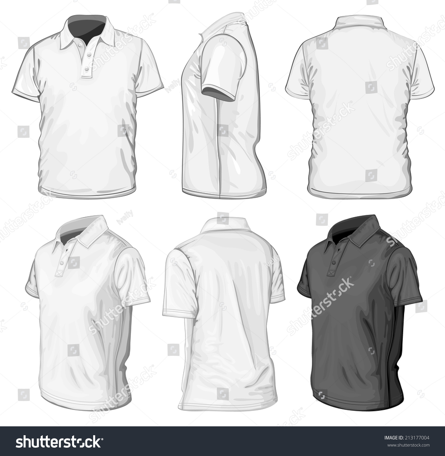 Download Mens Short Sleeve Poloshirt Design Templates Stock Vector ...