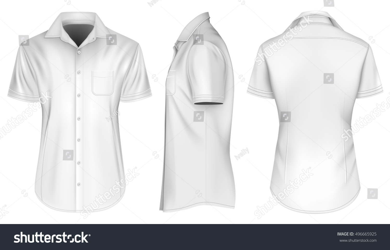 Mens Short Sleeved Formal Button Down Stock Vector (Royalty Free ...
