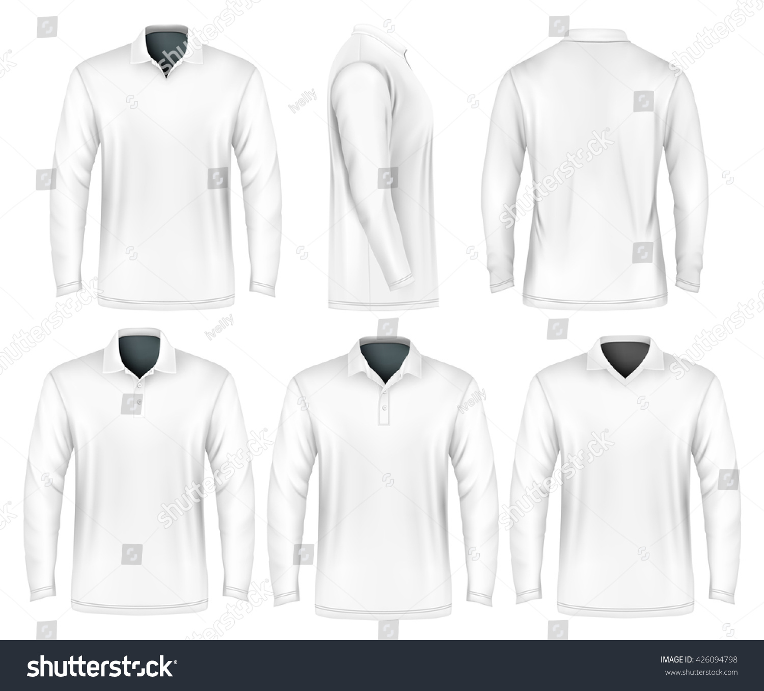 Download Mens Slimfitting Polo Shirt Front Back Stock Vector ...