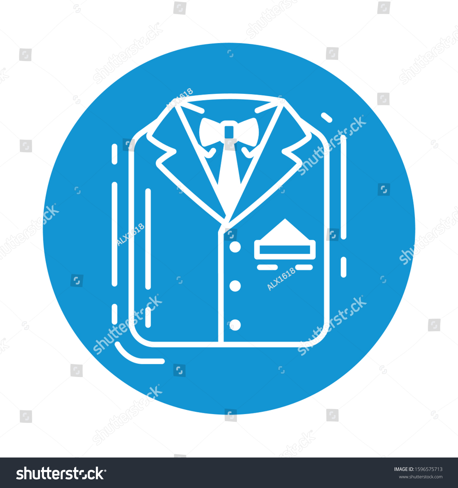 Mens Suit Line Icon Grooms Outfit Stock Vector Royalty Free