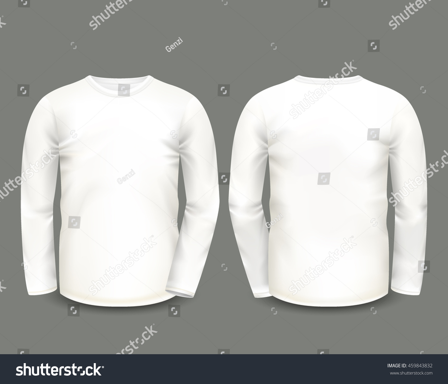 Mens White Sweatshirt Long Sleeve Front Stock Vector 459843832 ...