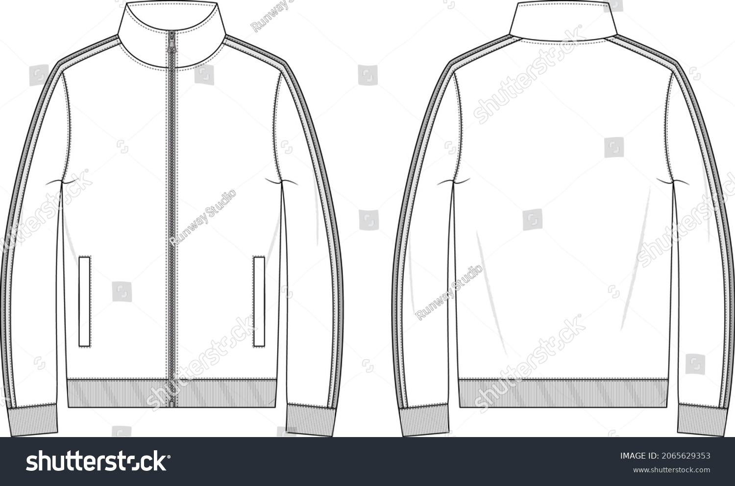SVG of Men's Zip Up Track Jacket svg