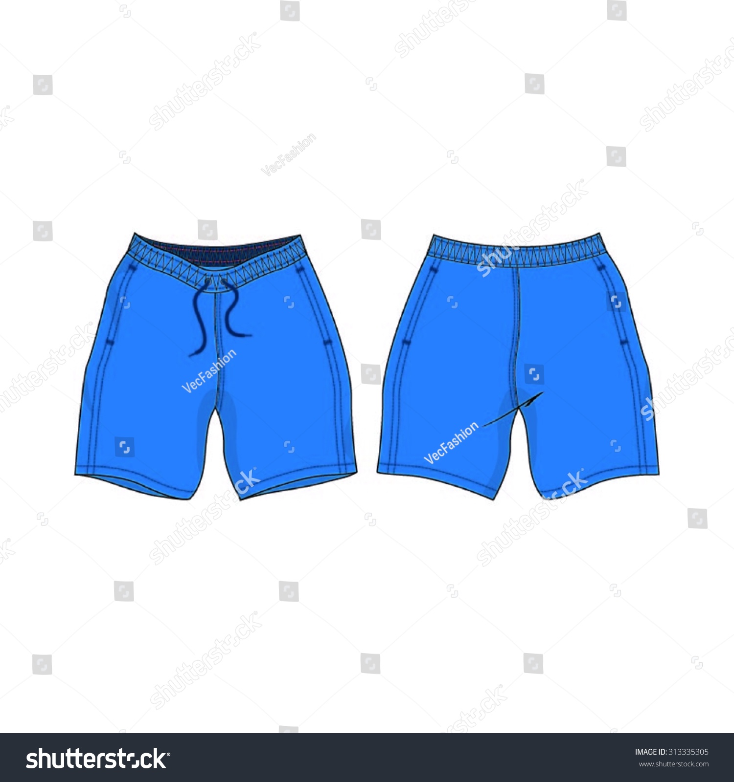 Men Swim Shorts Vector Template - 313335305 : Shutterstock