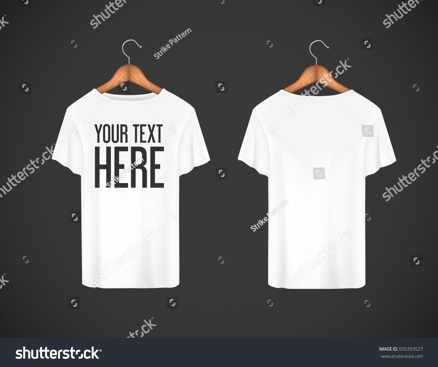 Men White Tshirt Realistic Mockup Whit Stock Vector (Royalty Free ...