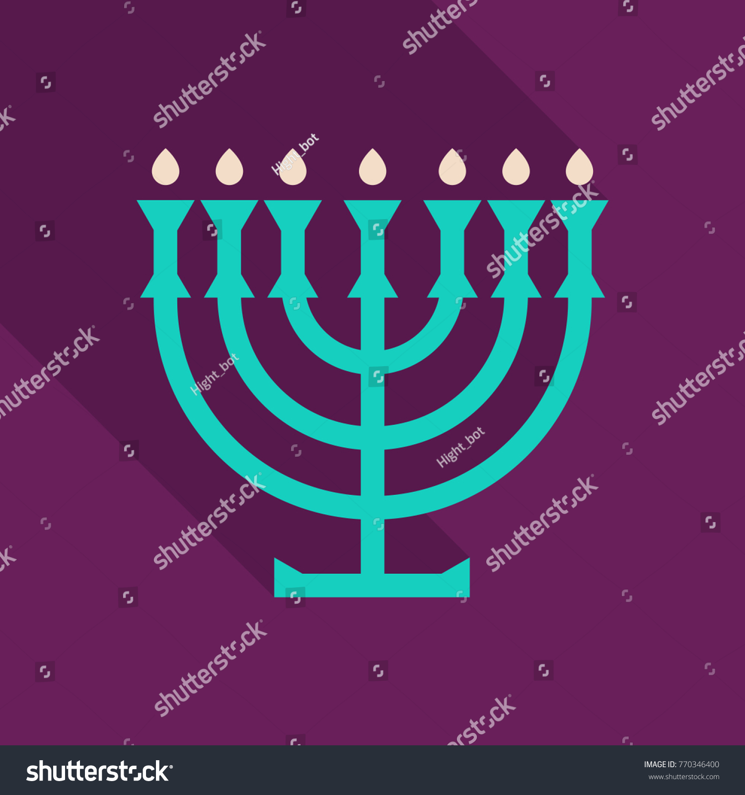 Menorah 9 Candle Candelabrum Vector Illustration Stock Vector (Royalty ...