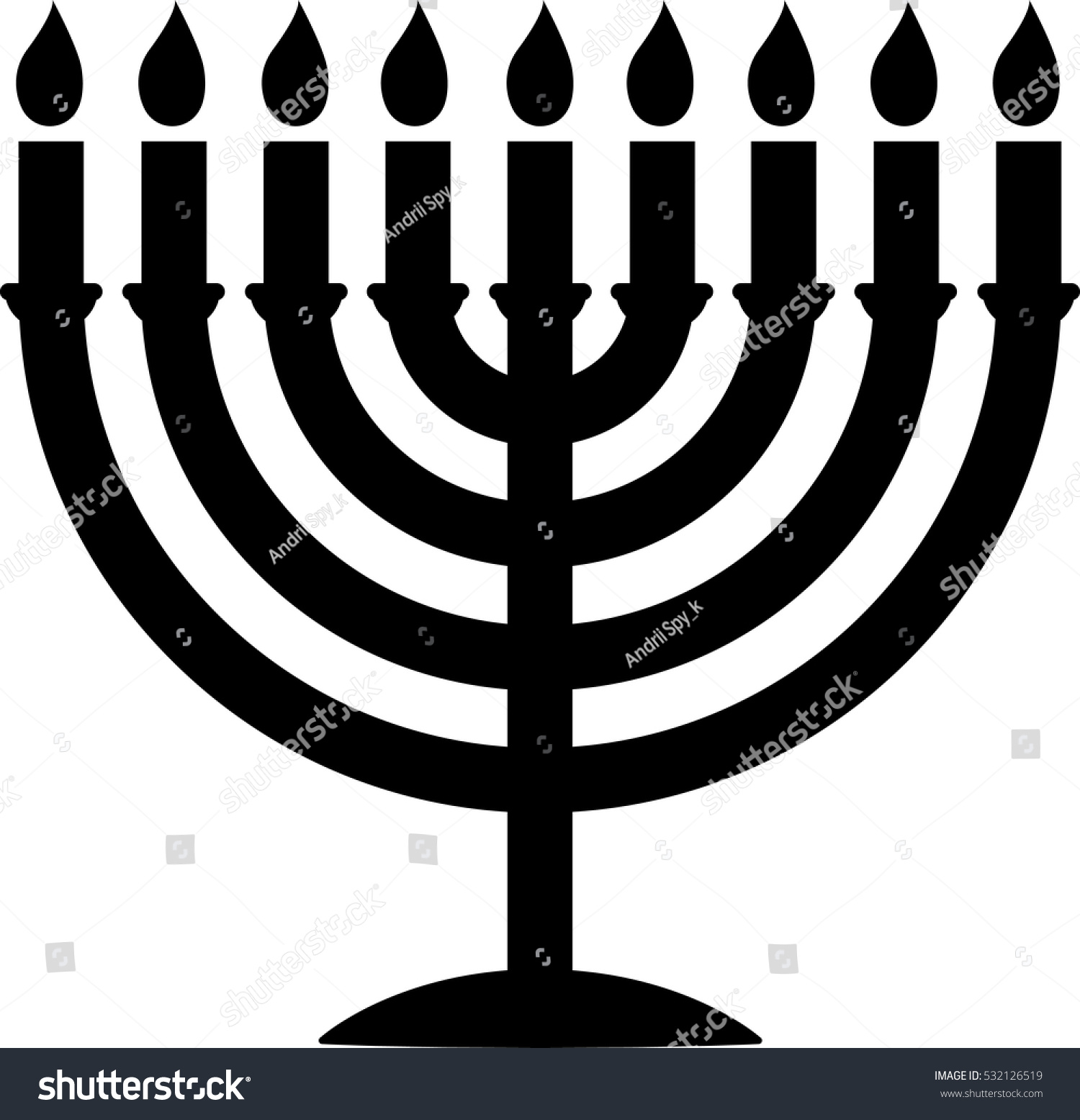 Menorah Silhouette Hanukkah Stock Vector 532126519 - Shutterstock