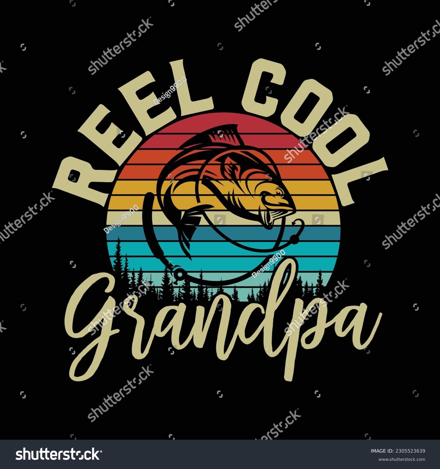 SVG of Mens Reel Cool Grandpa T Shirt Funny Graphic Novelty Fishing svg
