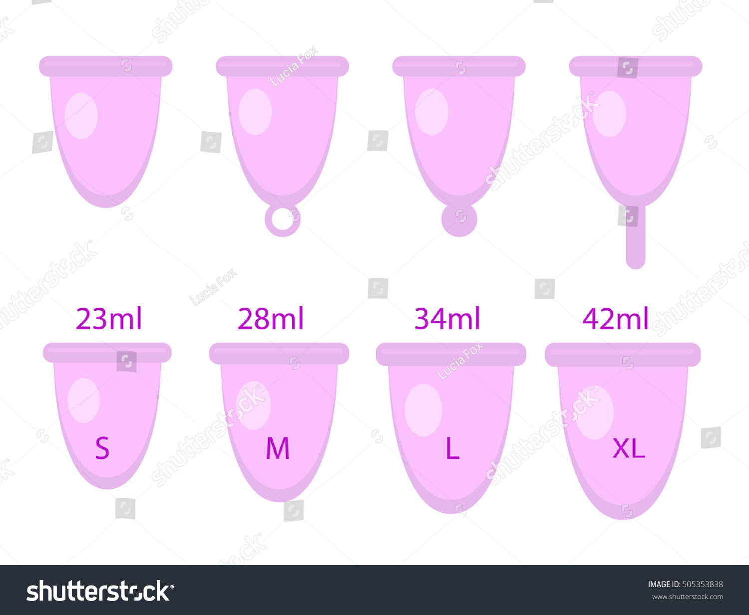 Menstrual Cup Set Female Intimate Hygiene Stock Vector Royalty Free 505353838 4037