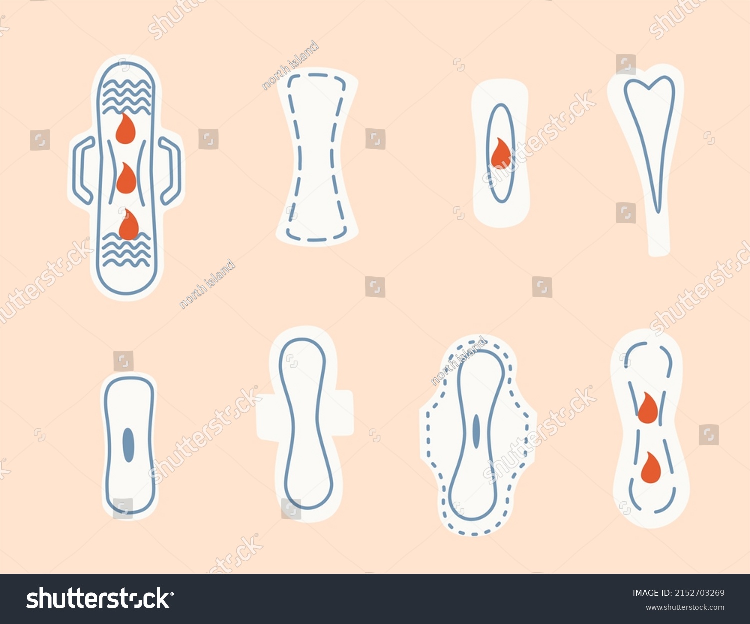 Menstrual Cycle Set Vector Hand Drawn Stock Vector Royalty Free 2152703269 Shutterstock 2562