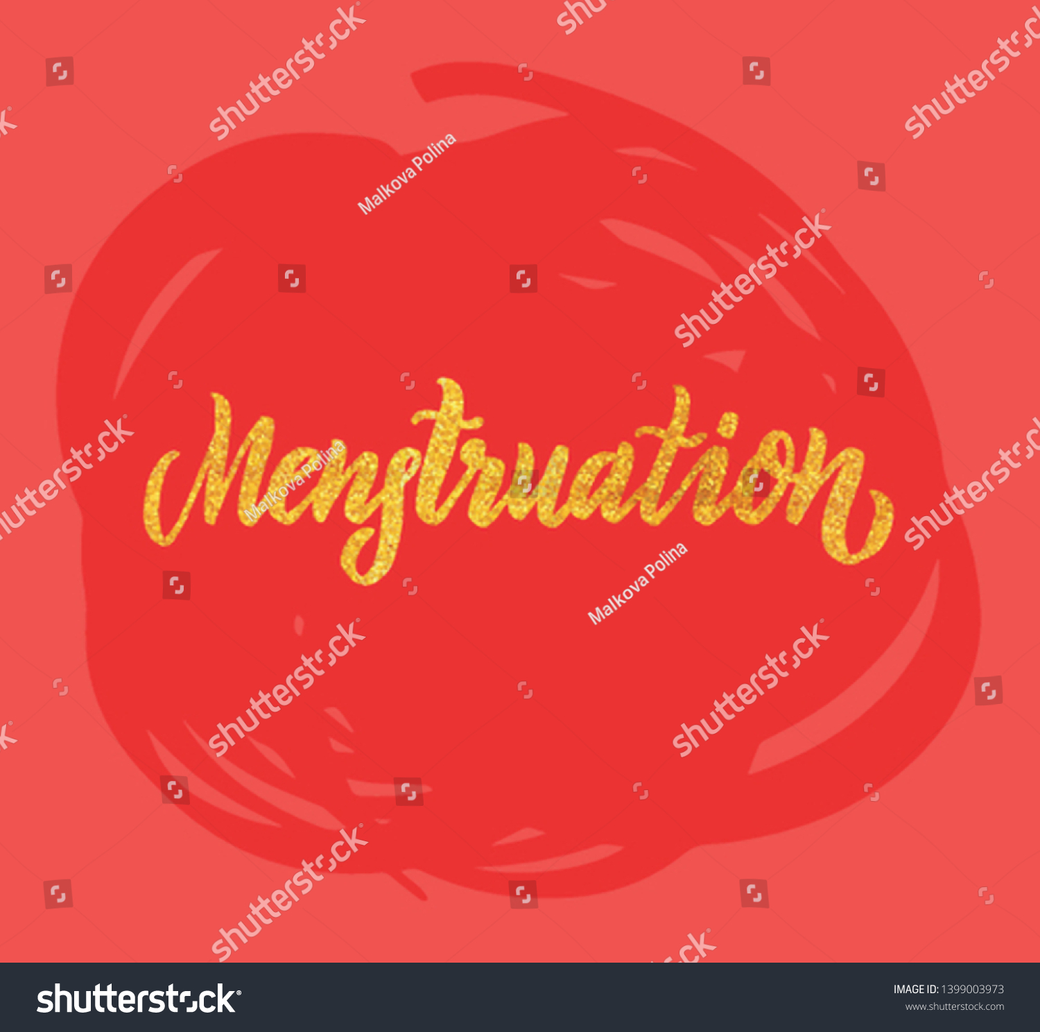 Menstruation Hand Written Lettering Word Gold Stock Vector Royalty Free 1399003973 Shutterstock 4948
