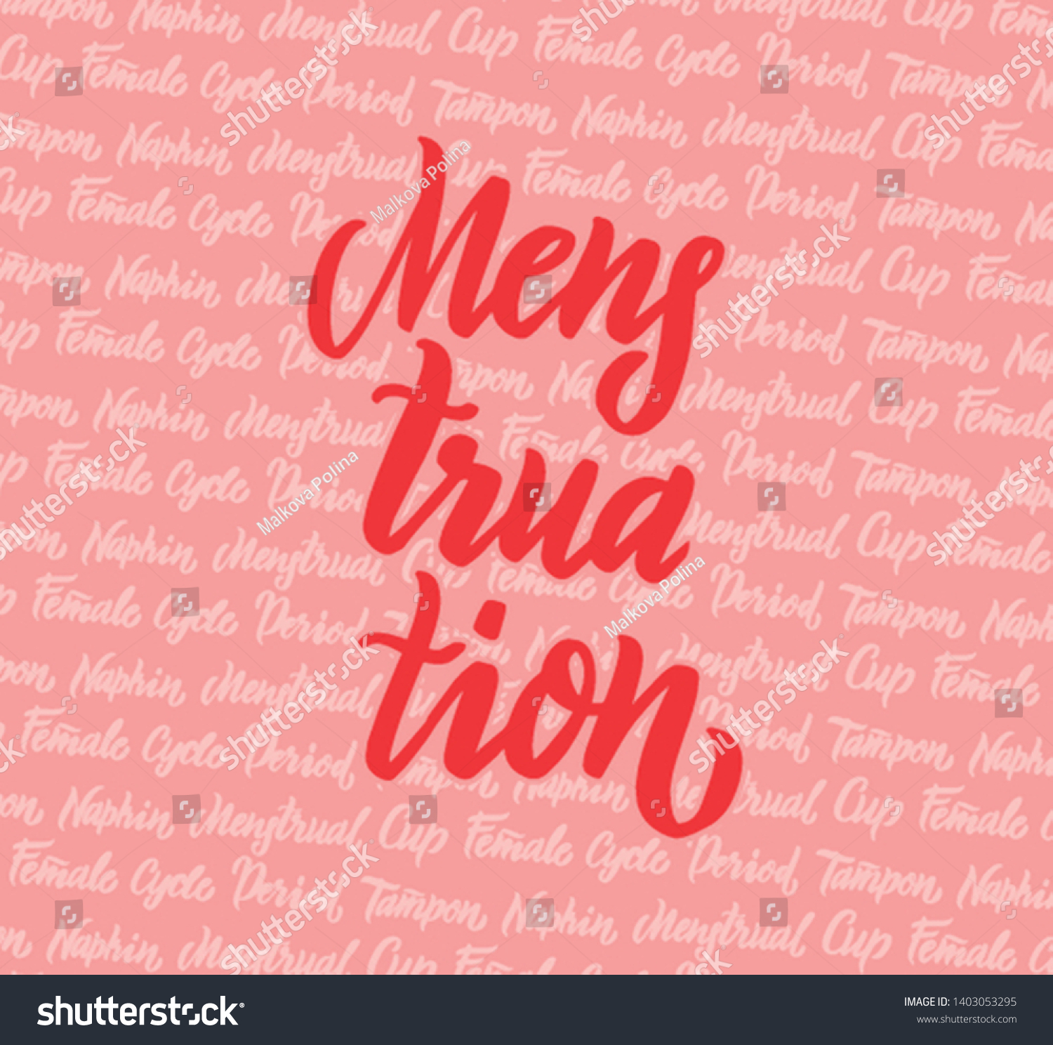 Menstruation Hand Written Lettering Word Women Stock Vector Royalty Free 1403053295 Shutterstock 7780