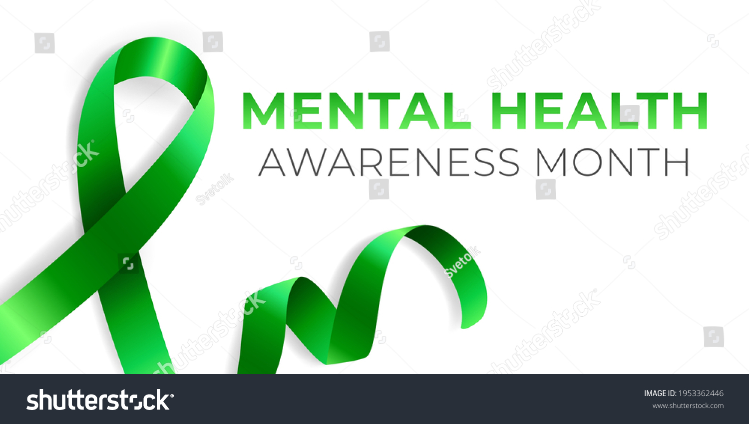 Mental Health Awareness Month Banner Template Stock Vector (Royalty ...