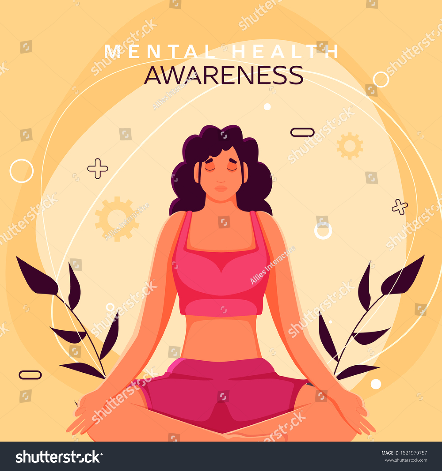 Mental Health Awareness Poster Design Young Stock Vector Royalty Free 1821970757