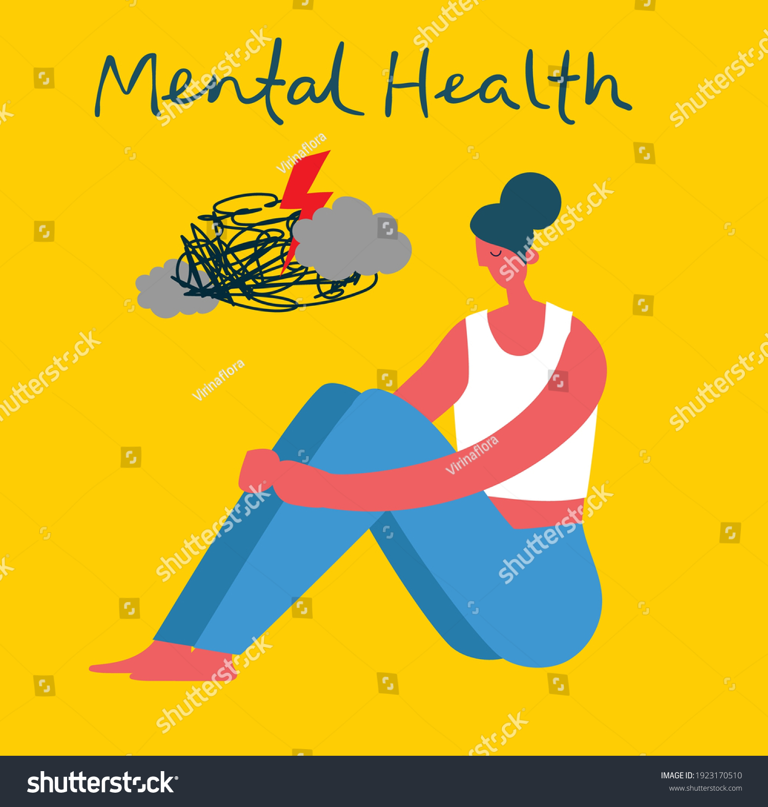 Mental Health Illustration Concept Psychology Visual Stock Vector ...