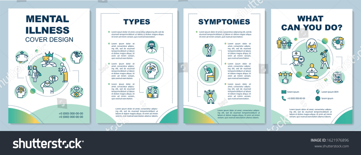 Mental Illness Brochure Template Psychological Disorder Stock Vector ...