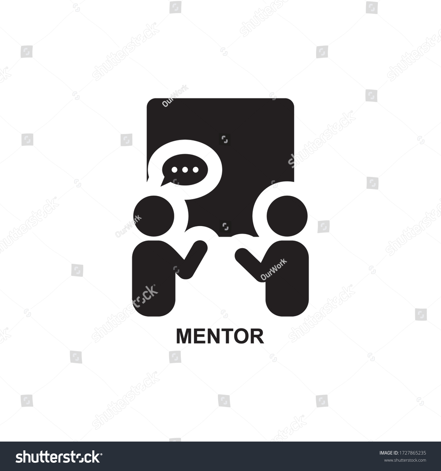 Mentor Icon Training Icon Vector Stock Vector Royalty Free 1727865235 