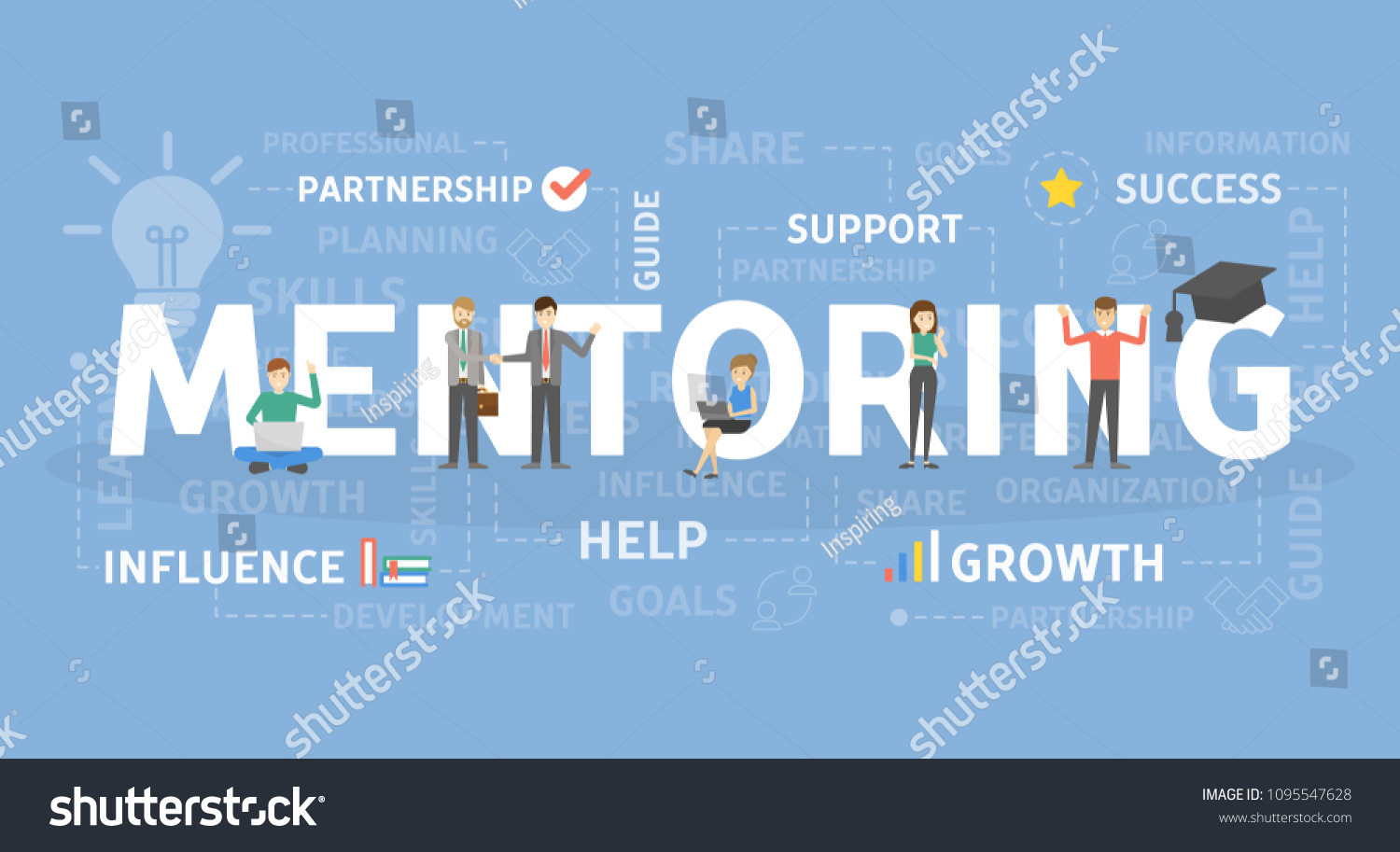 Mentoring Concept Illustration Idea Coaching Studying Stock Vector ...