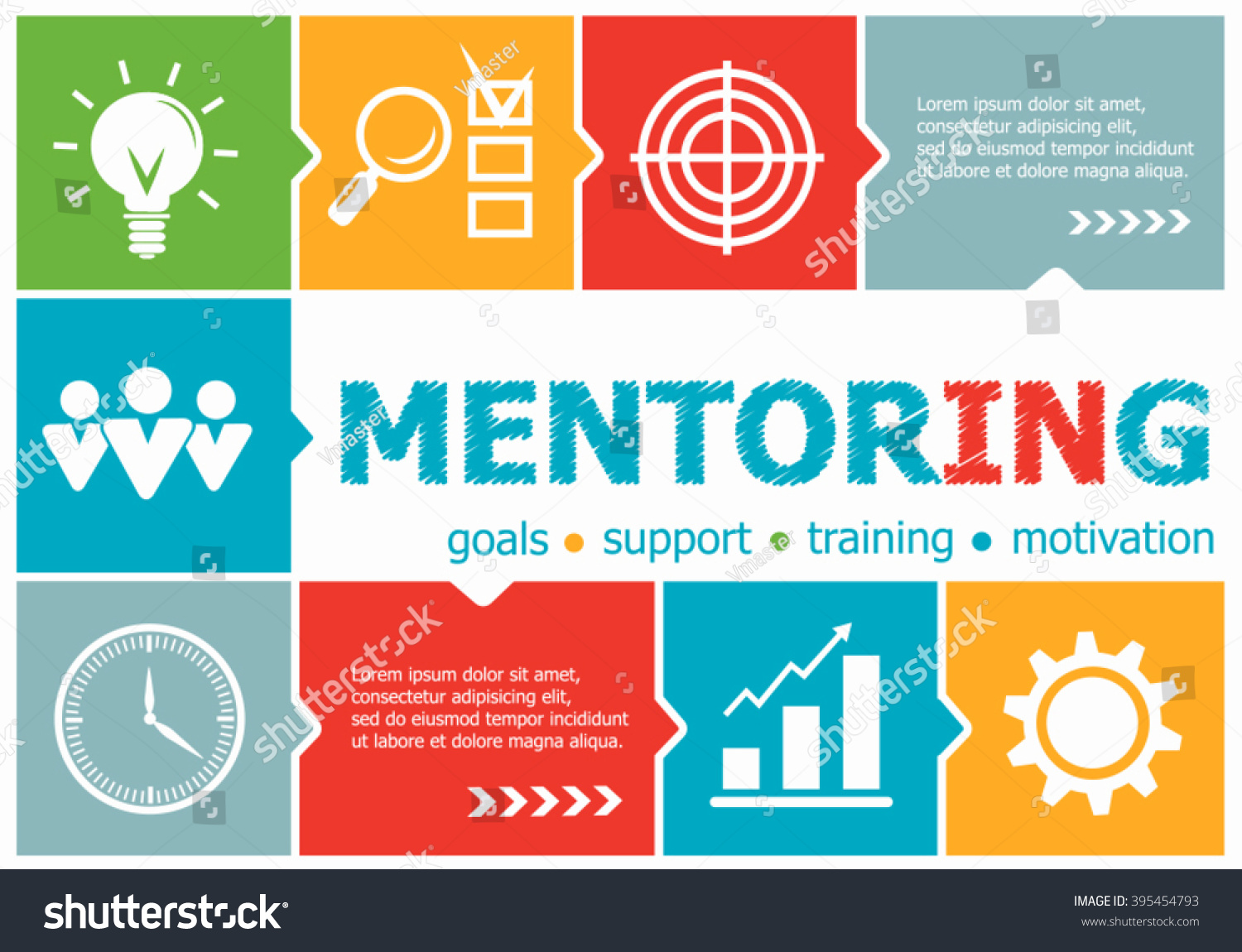 Mentoring Design Illustration Concepts Business Consulting Stock Vector ...