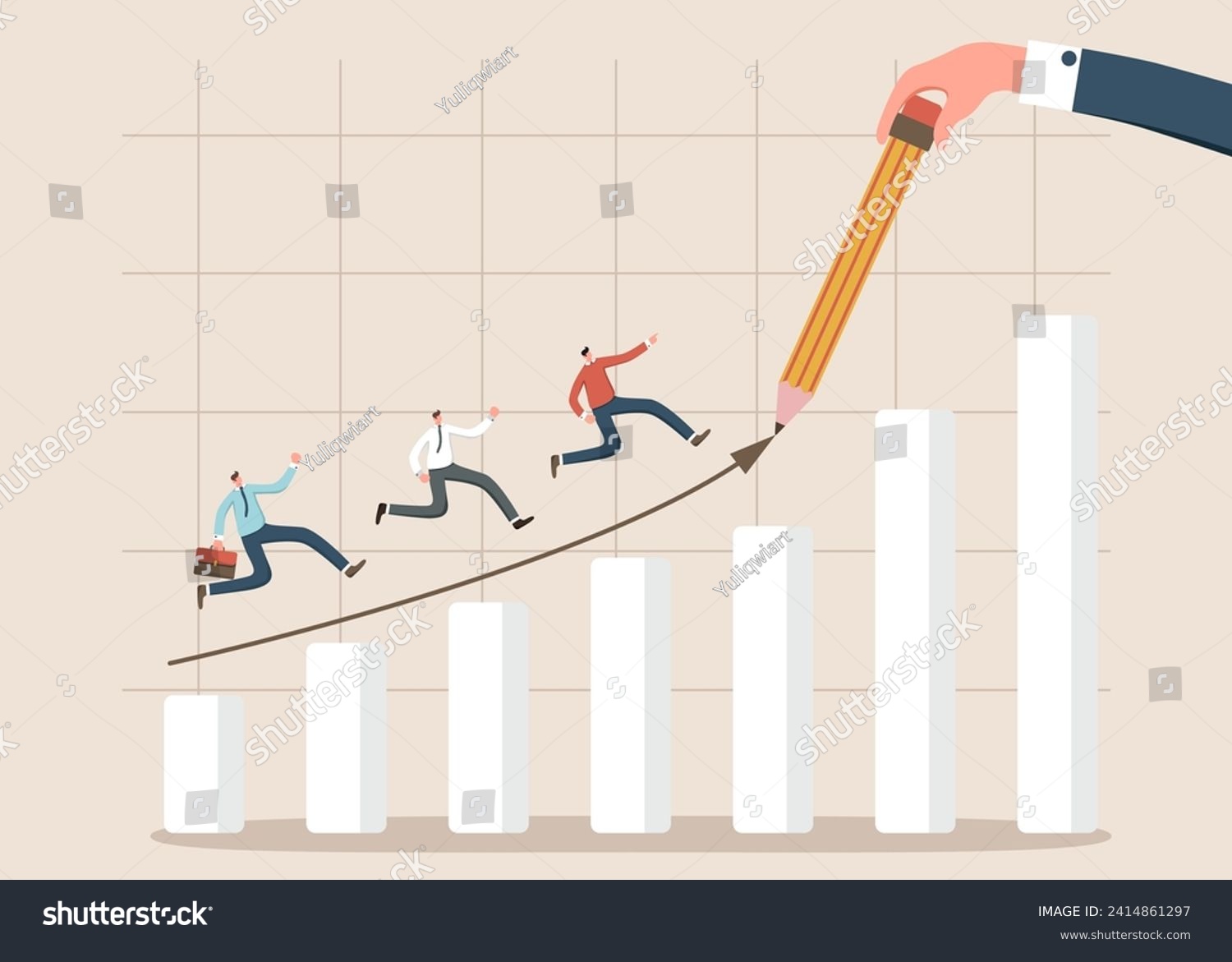 SVG of Mentoring in creating a path to reach the top, helping in overcoming obstacles and receiving rewards, analyzing and planning for success or high results in business, hand drawing path to top of graph. svg