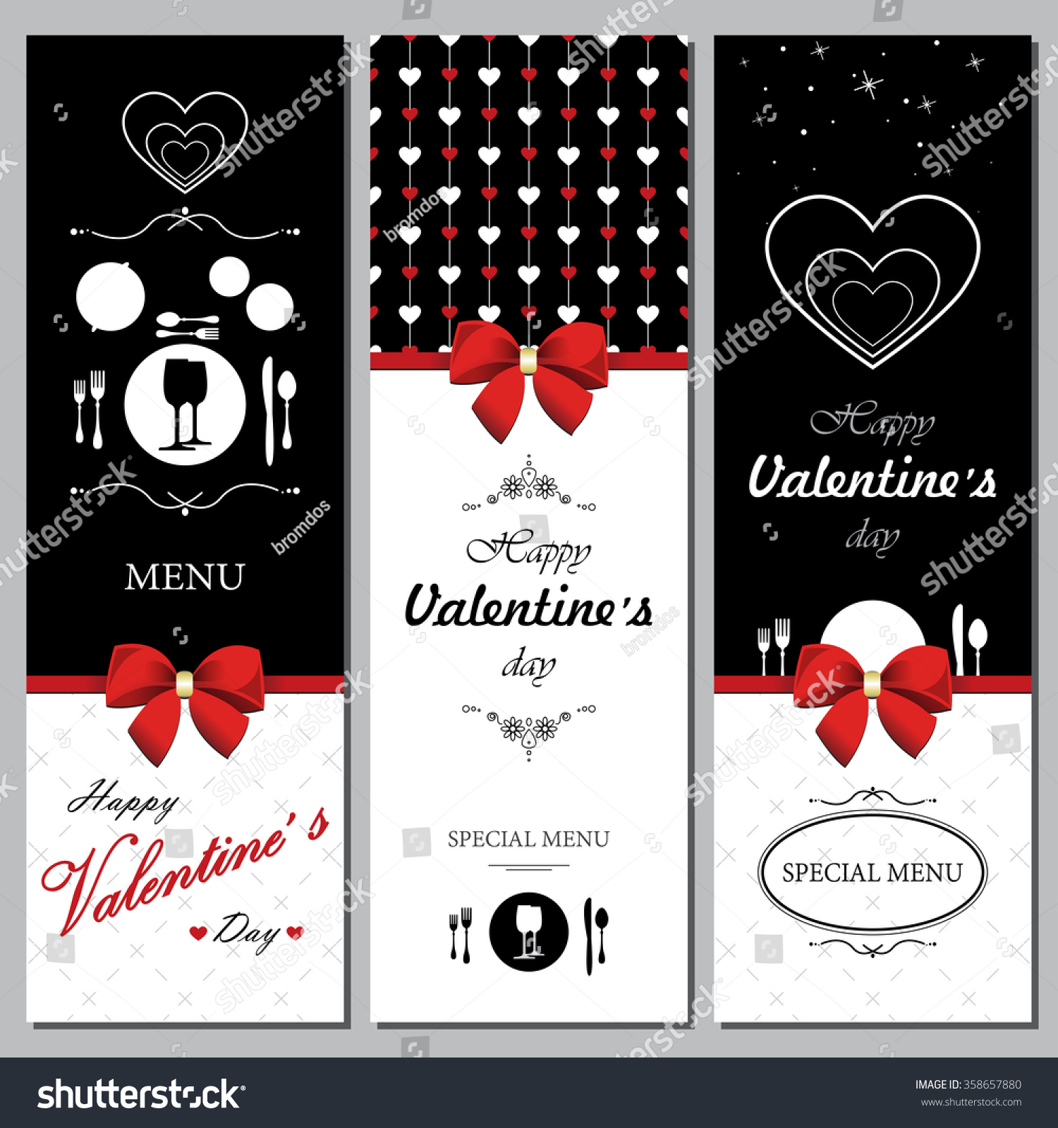 Menu Valentines Day Restaurant Menu Stock Vector Royalty Free