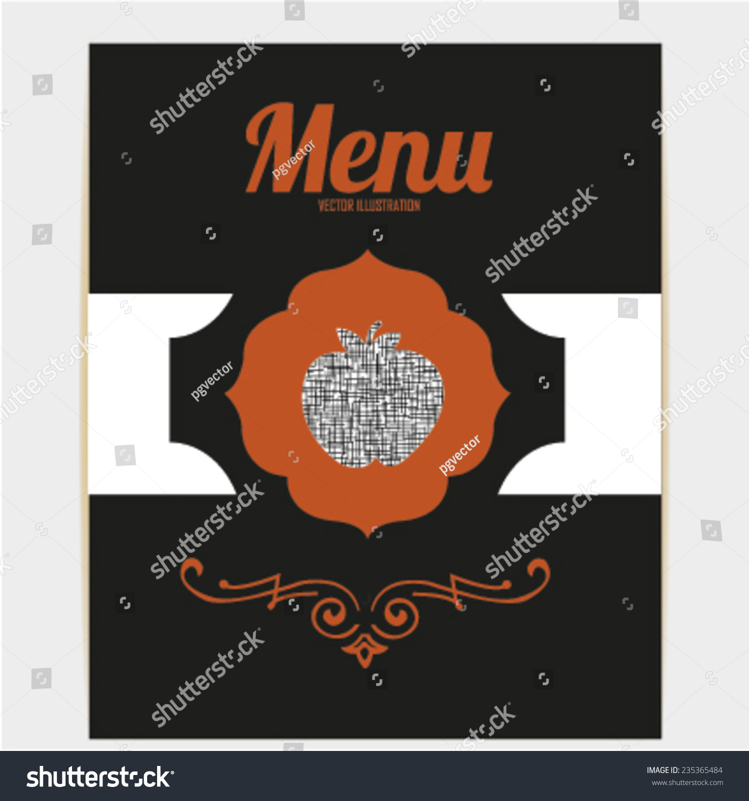 Menu Illustration Over Color Background Stock Vector (Royalty Free ...