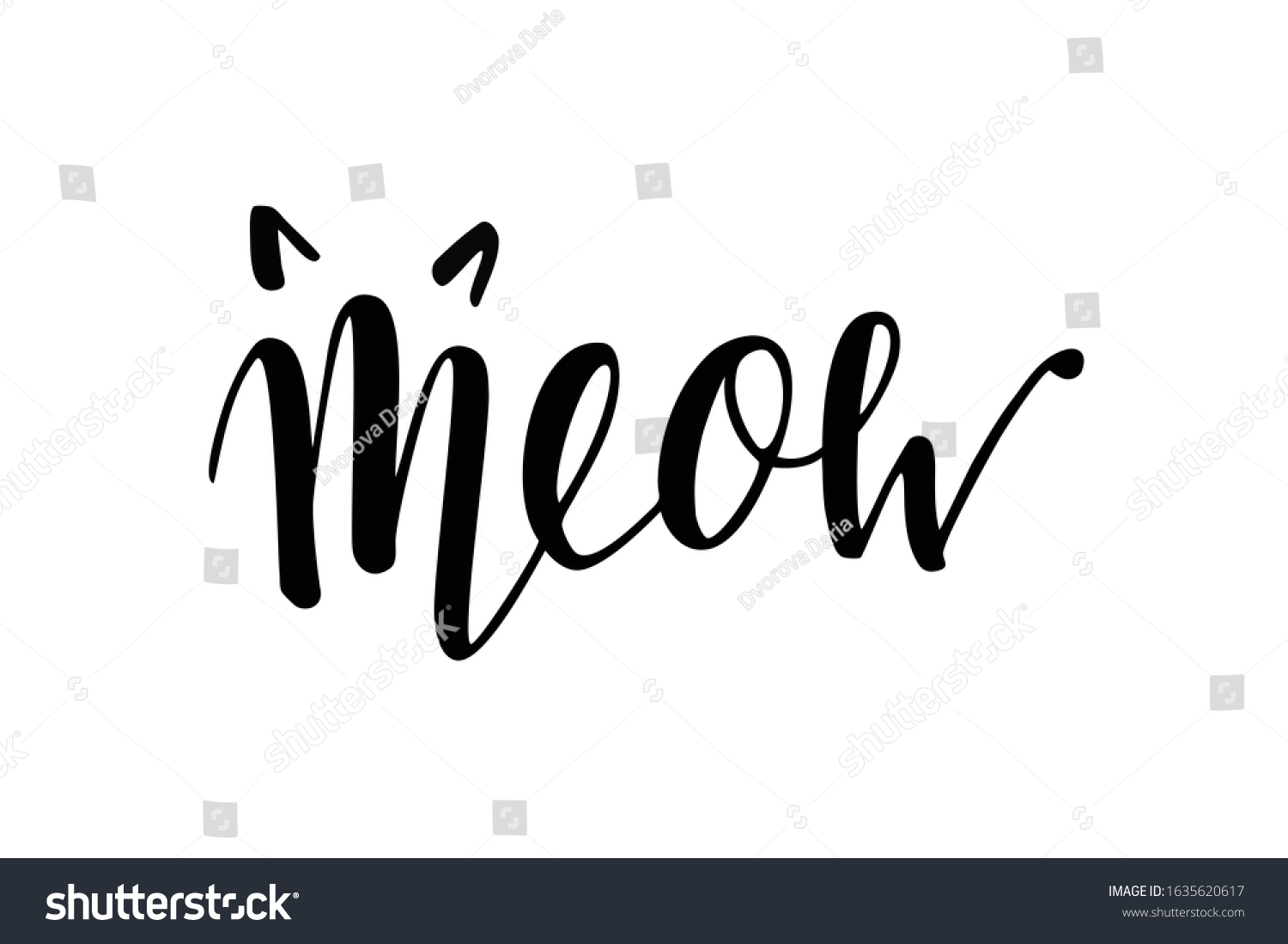 Meow Lettering Text Cats Say Design Stock Vector (Royalty Free ...