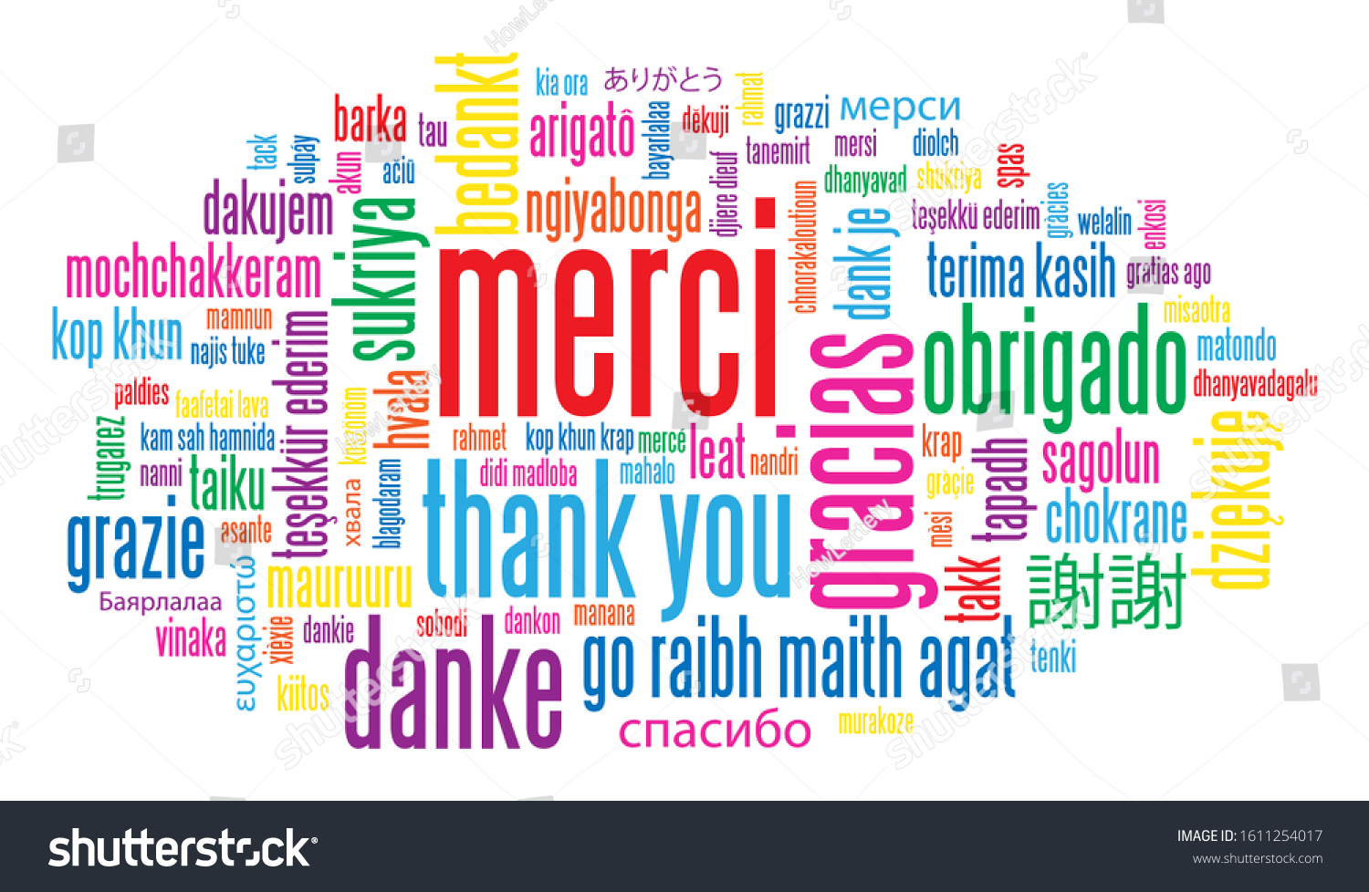 Merci Thank You German Colorful Vector Stock Vector (Royalty Free ...