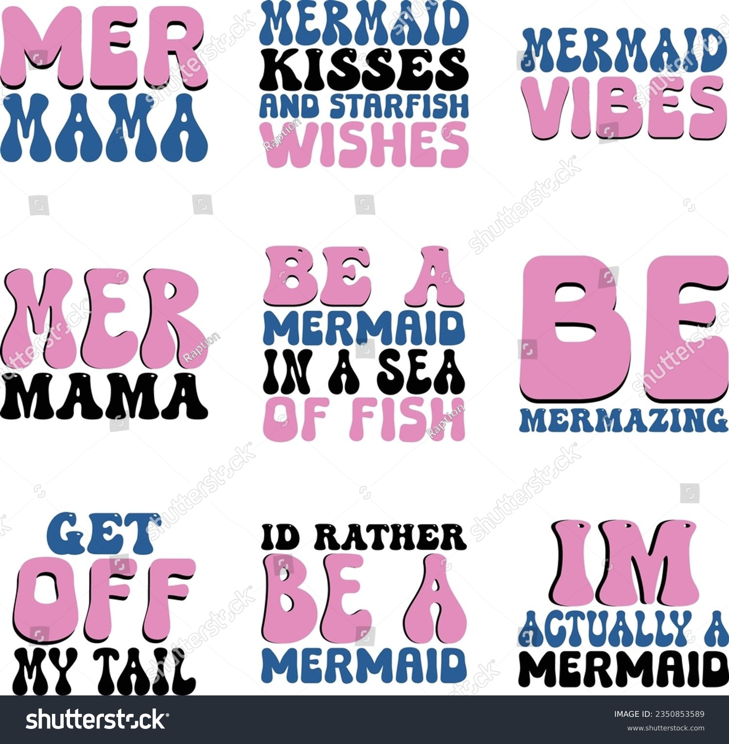 SVG of Mermaid  retro svg design bundle and eps file svg